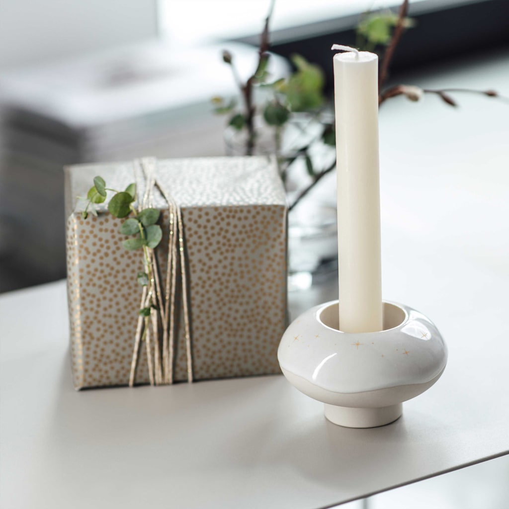 like. by Villeroy & Boch Kerzenhalter »Kerzenhalter Donut Winter Glow ø 9,1 cm 6er Set beige«