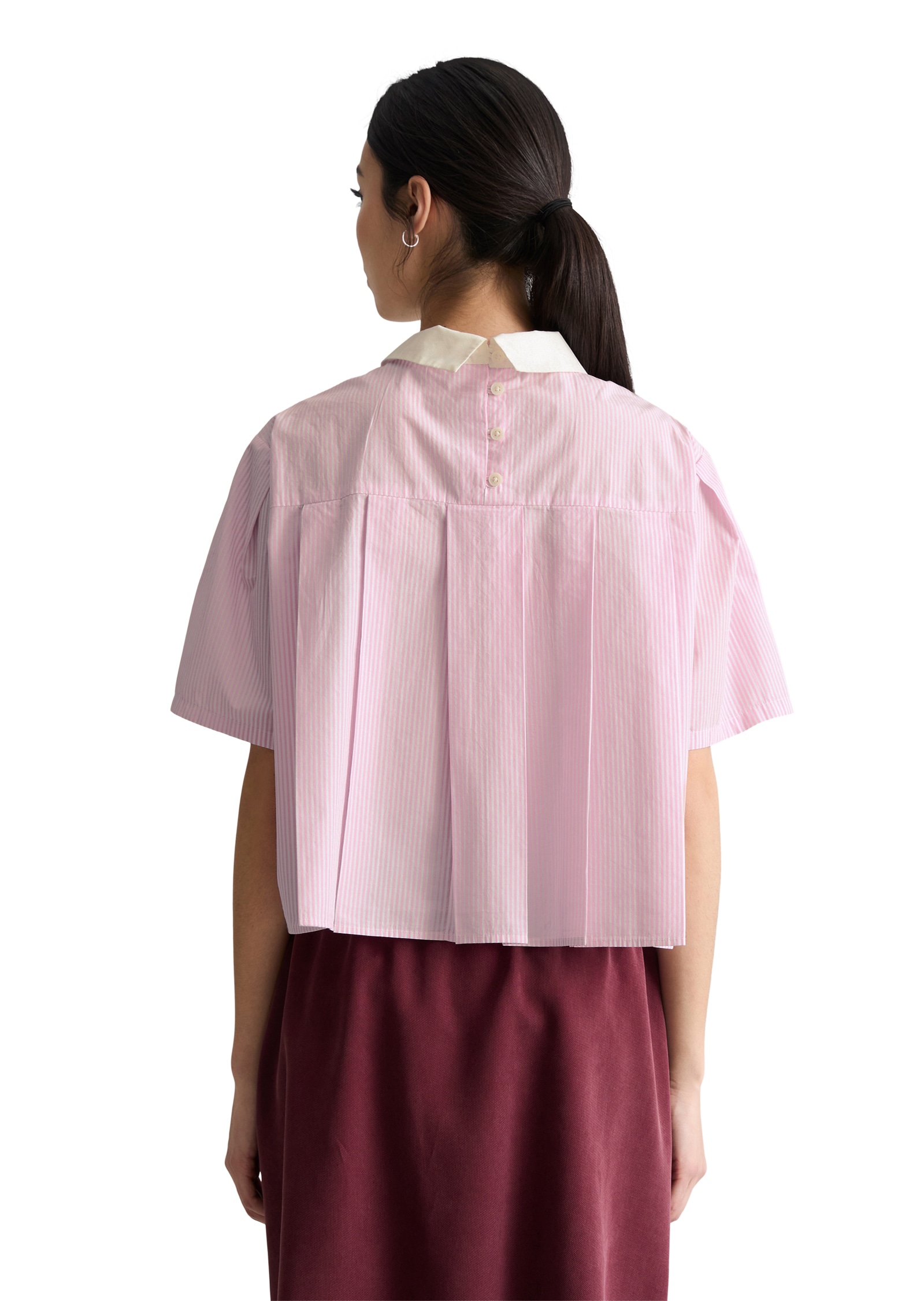 Marc O'Polo DENIM Kurzarmbluse relaxed aus Papertouch Popeline