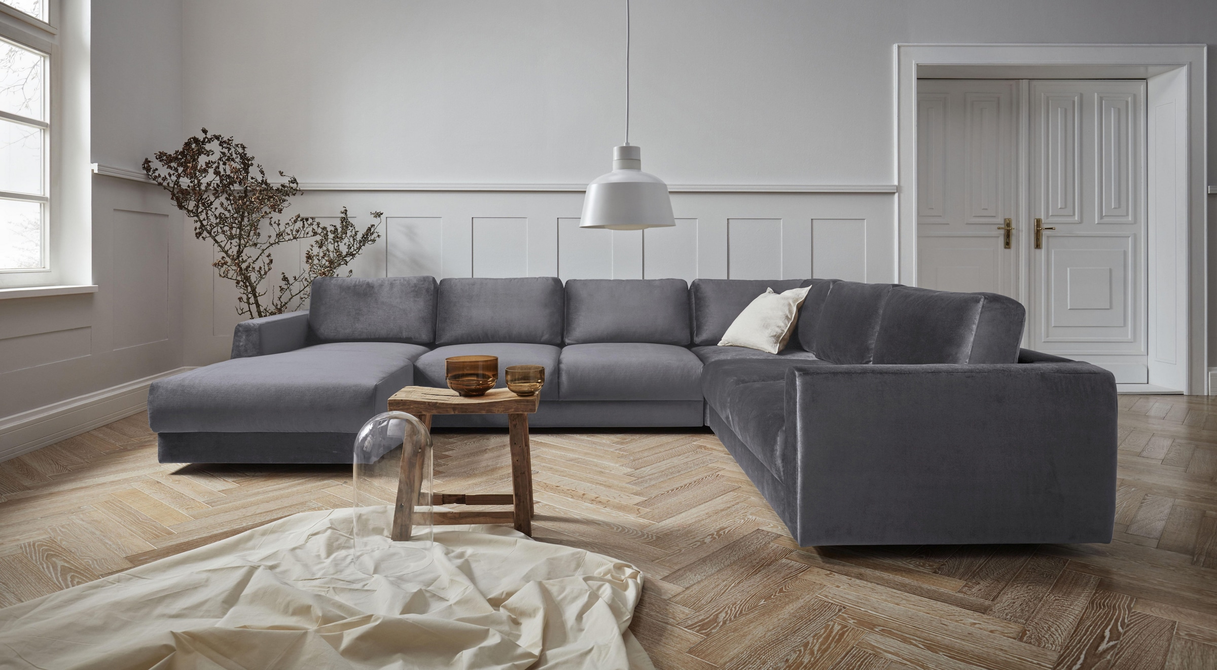 Home affaire Wohnlandschaft "Hobro U-Form" in 3 Bezugsqualitäten in vielen günstig online kaufen