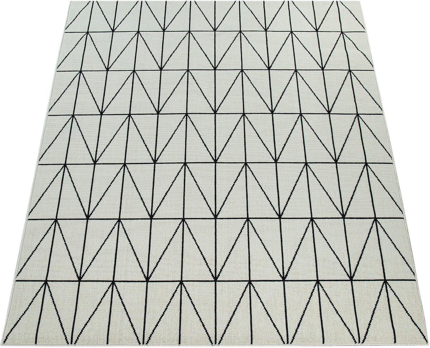 Paco Home Teppich "Brugge 224", rechteckig, Flachgewebe, modernes gemetrisches Muster, In- und Outdoor geeignet