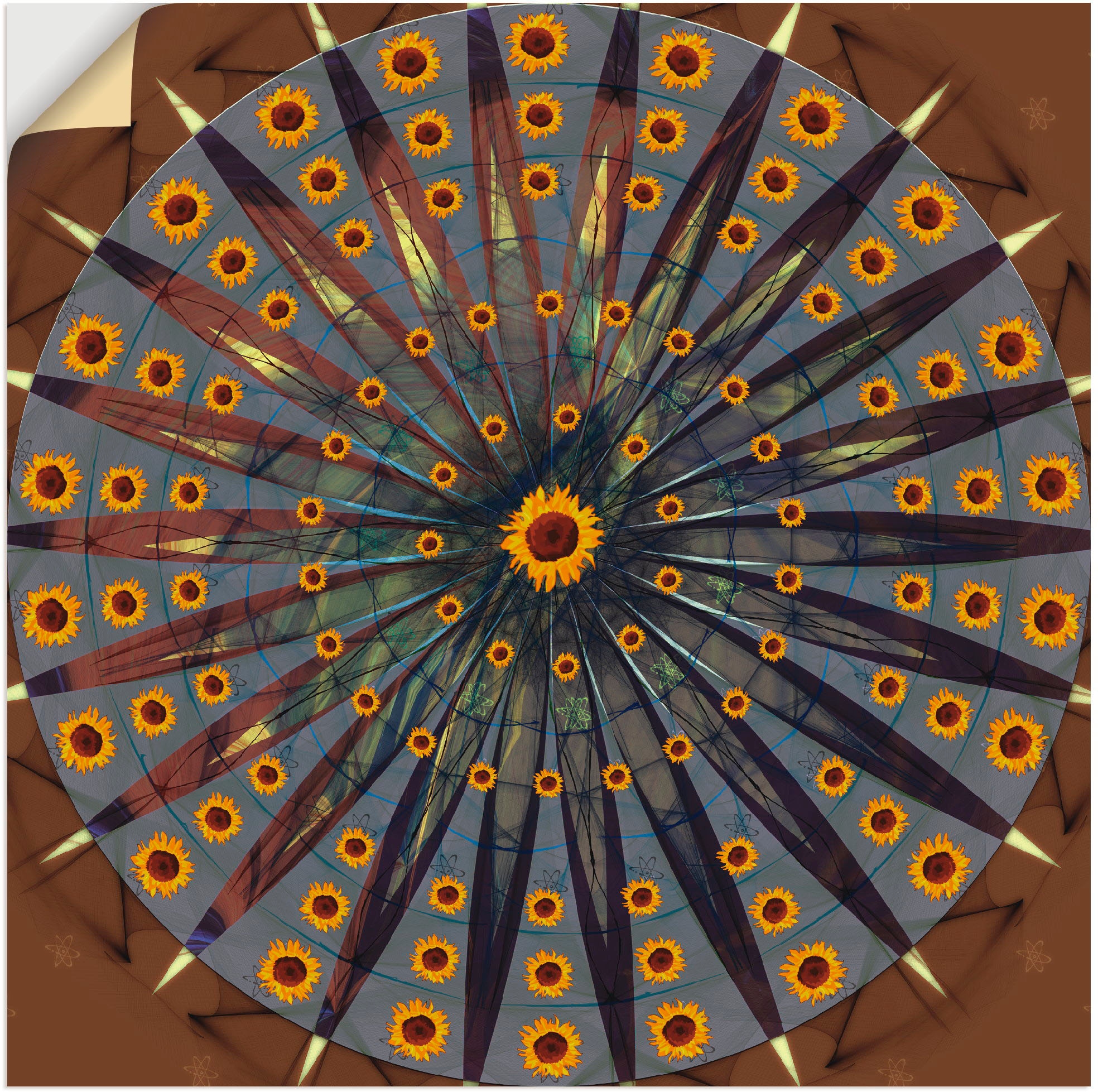 Artland Wandfolie "Mandala - Sonnenblume", Muster, (1 St.), selbstklebend