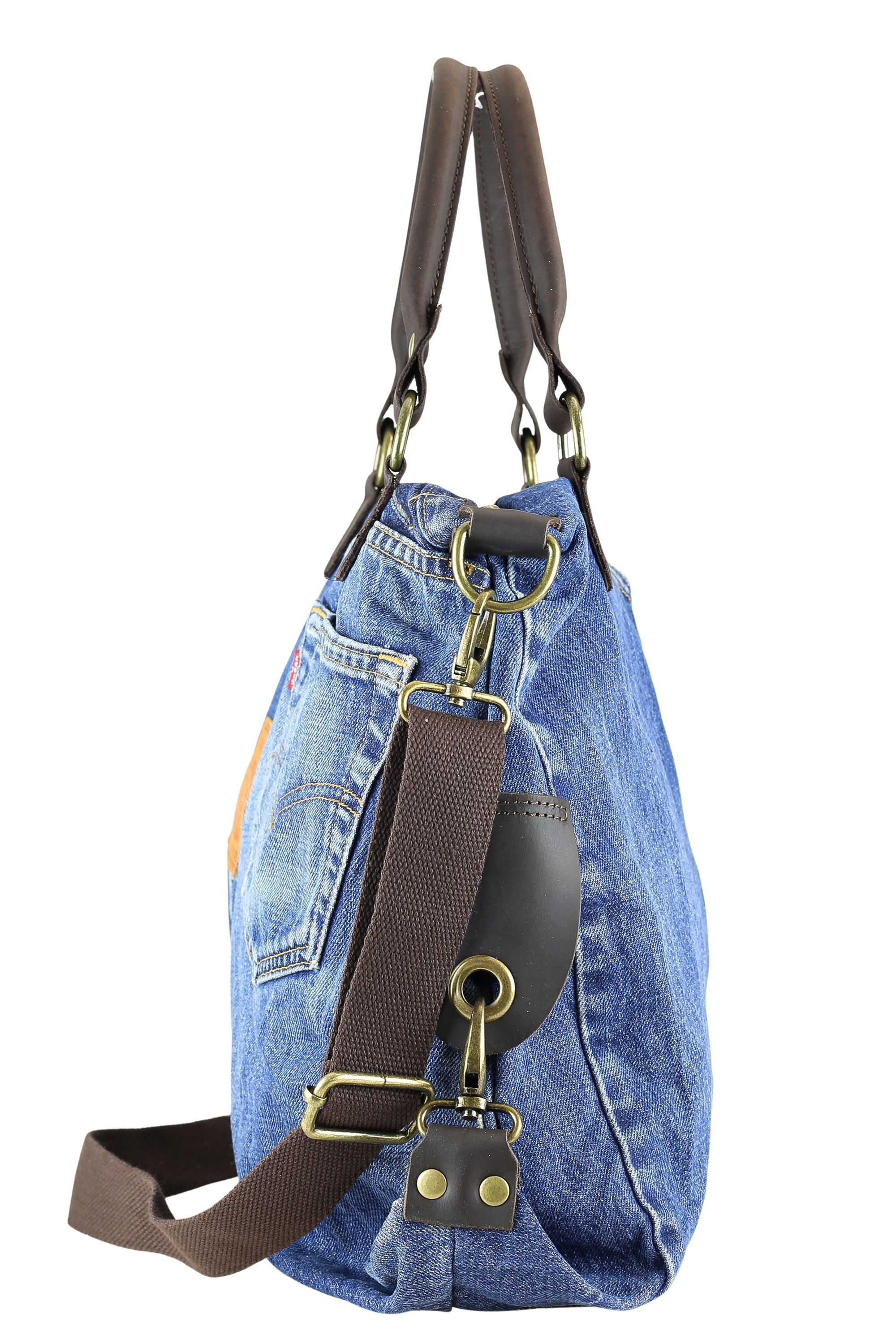 COLLEZIONE ALESSANDRO Shopper »Montana«, aus Jeans und Glattleder mit langen Henkeln