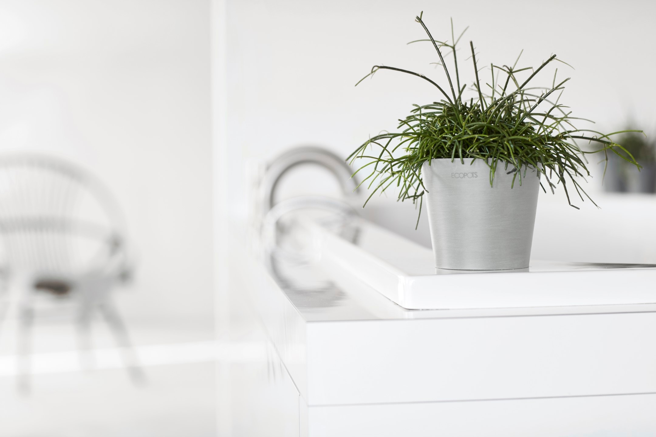 ECOPOTS Blumentopf »AMSTERDAM Mini White Grey«, BxTxH: 10,5x10,5x9,2 cm