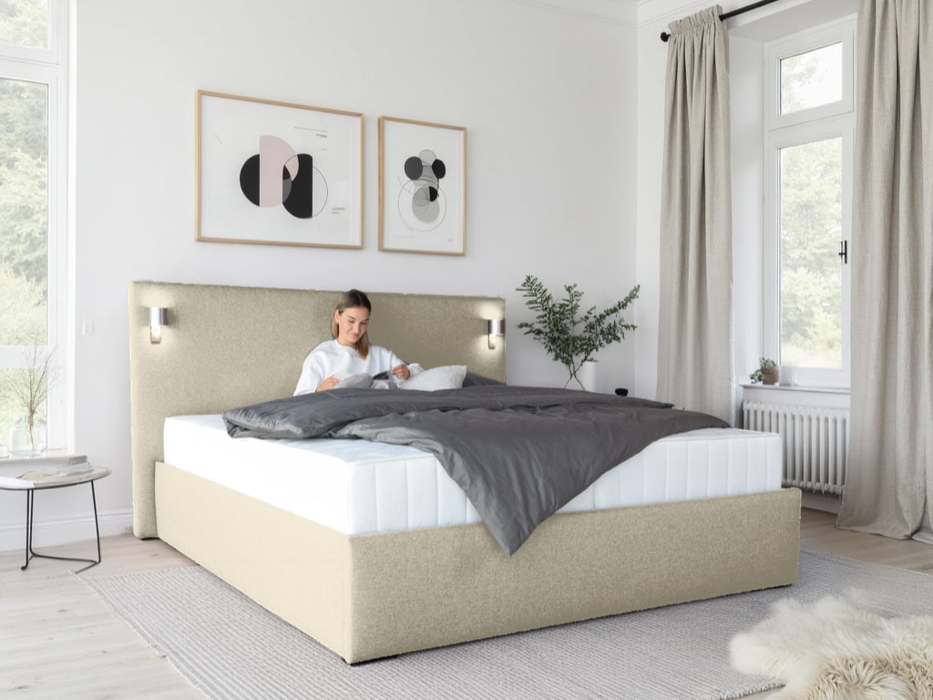 COLLECTION AB Polsterbett »Alcudia inkl. LED-Leuchten, erhältlich in der Breite 180x200cm« 3 Varianten: Rahmen, inkl. Lattenrost, Komplett-Set mit King-Matratze