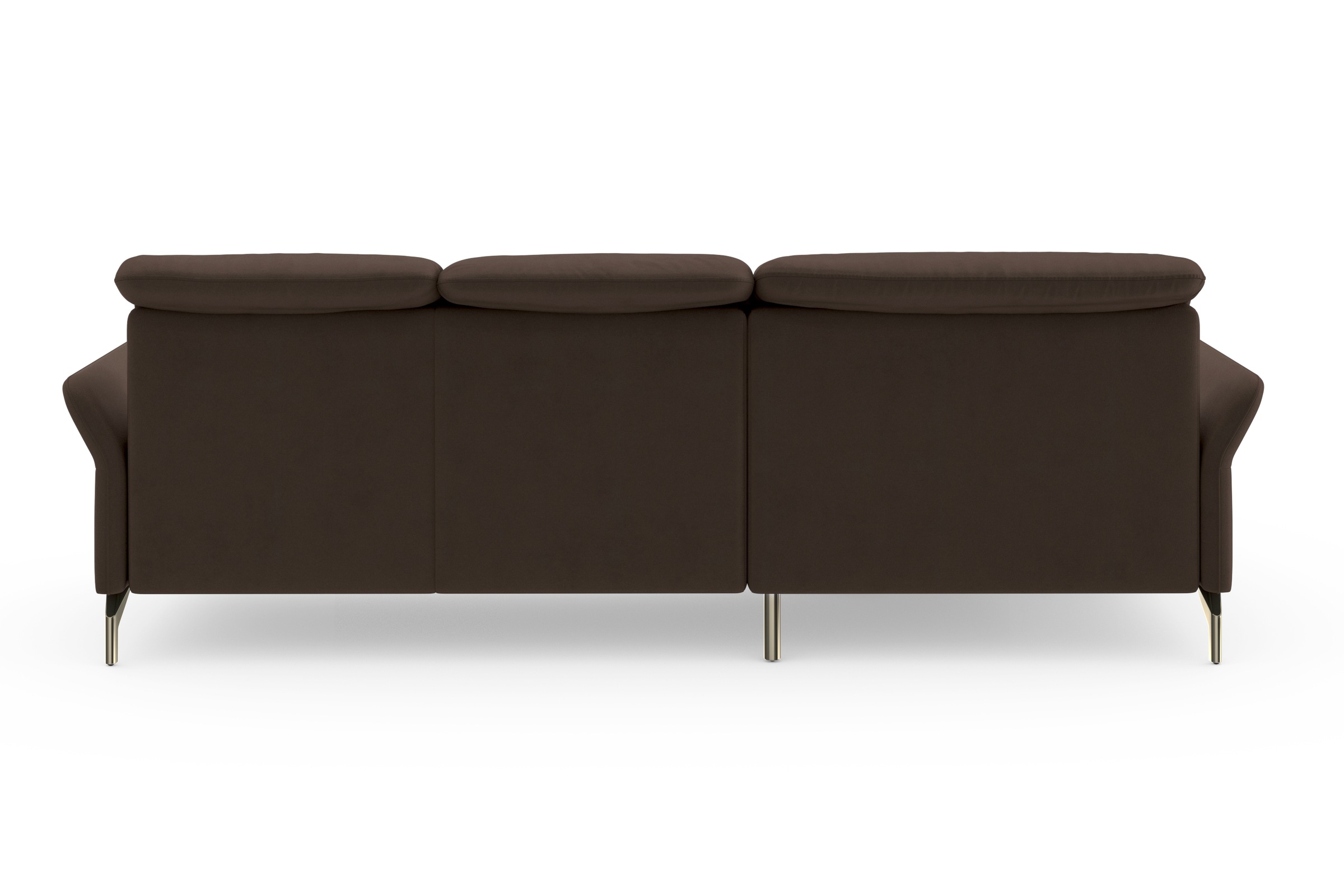 Ecksofa SIT & MORE "Fashion L-Form", braun (dunkelbraun), B:253cm H:84cm T:165cm, Sofas, Ecksofa, wahlweise mit Kopfteilverstellung, Vorziehsitz, motorisch, Nickelfüße 9