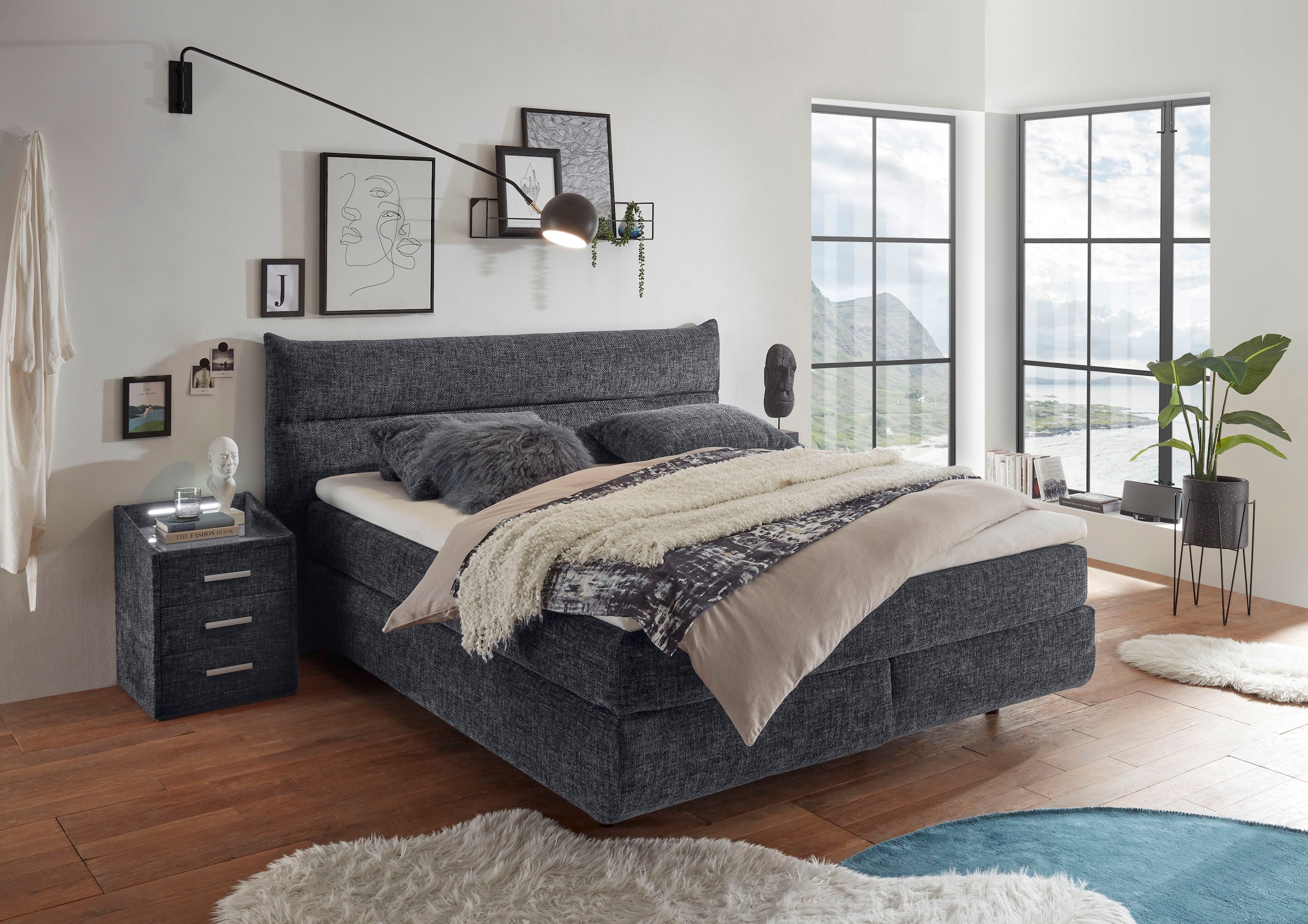 ED EXCITING DESIGN Boxspringbett »Zandvoort«, mit Wendematratze, 180x200cm