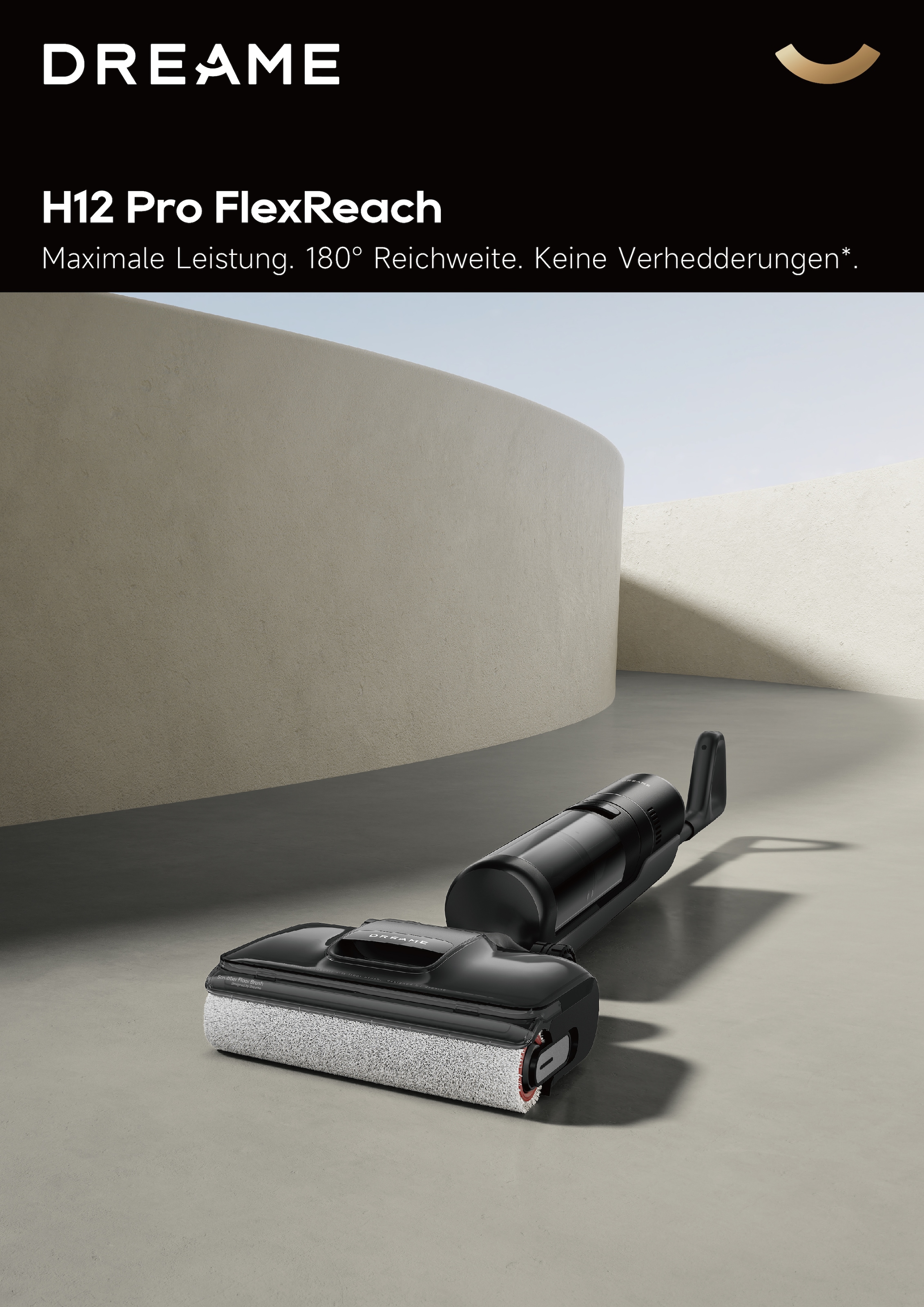 Dreame Nass-Trocken-Sauger »H12 Pro Flex Reach«, 18.000Pa Saugkraft, 180°-Design, Bürstenreinigung, Doppel-Kantenbürste