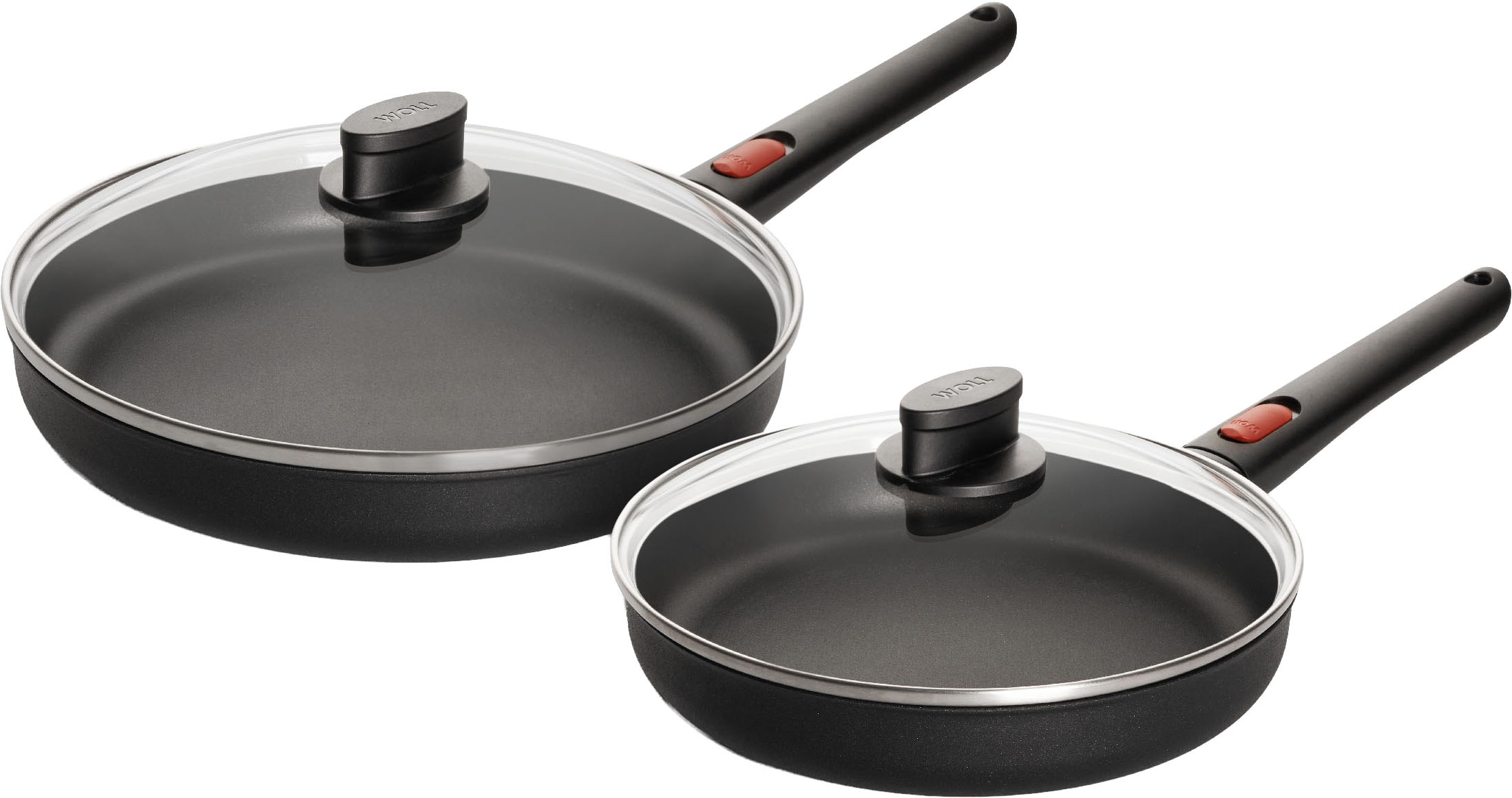 WOLL Pfannen-Set "MADE IN GERMANY - Eco Lite QXR" Aluminium Set, 4 Stk. tlg. Abnehmbarer Stiel, Antihaftbeschichtet