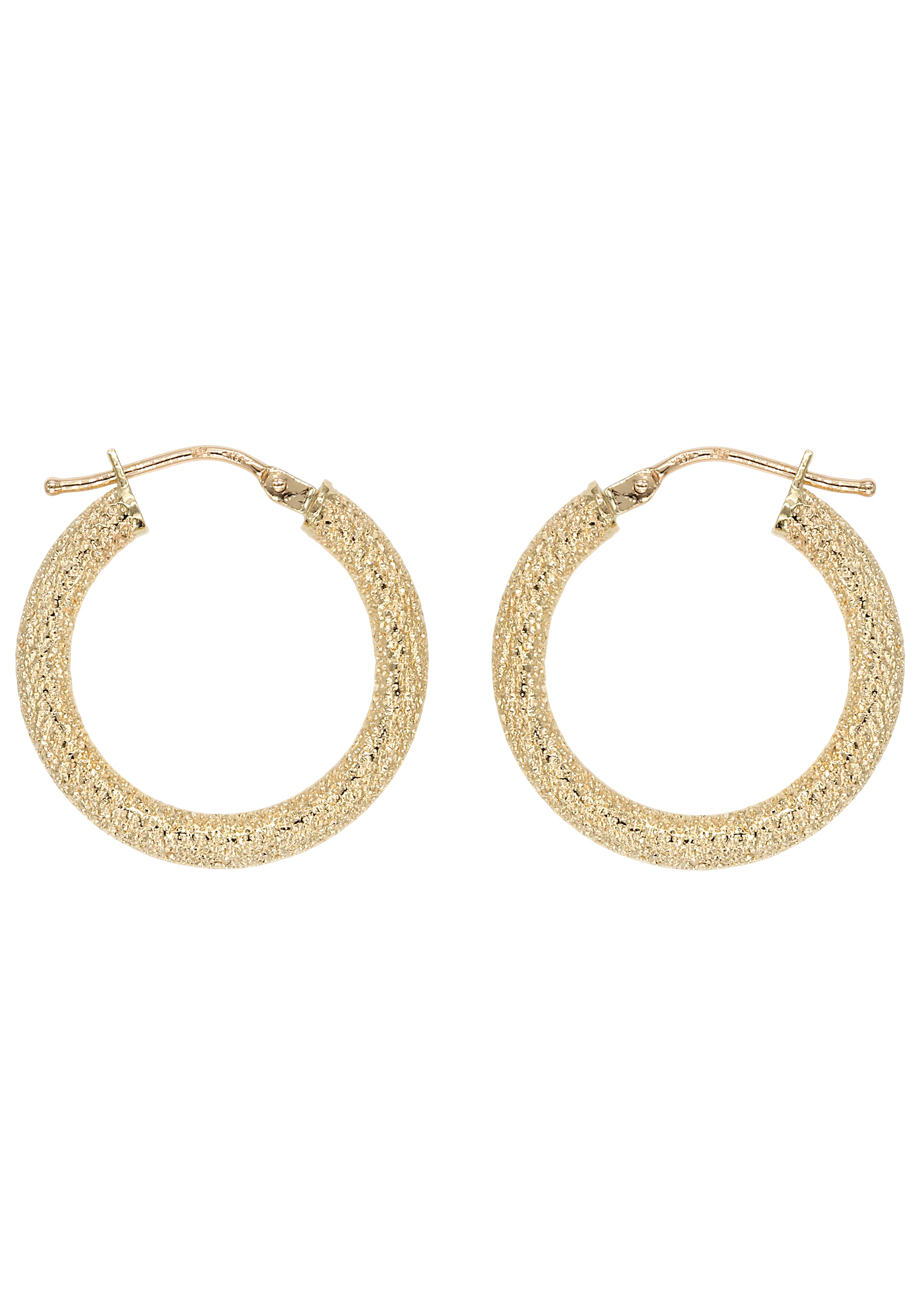JOBO Paar Creolen »rund Ohrringe mit Struktur 21 mm« 14 Karat 585 Gold
