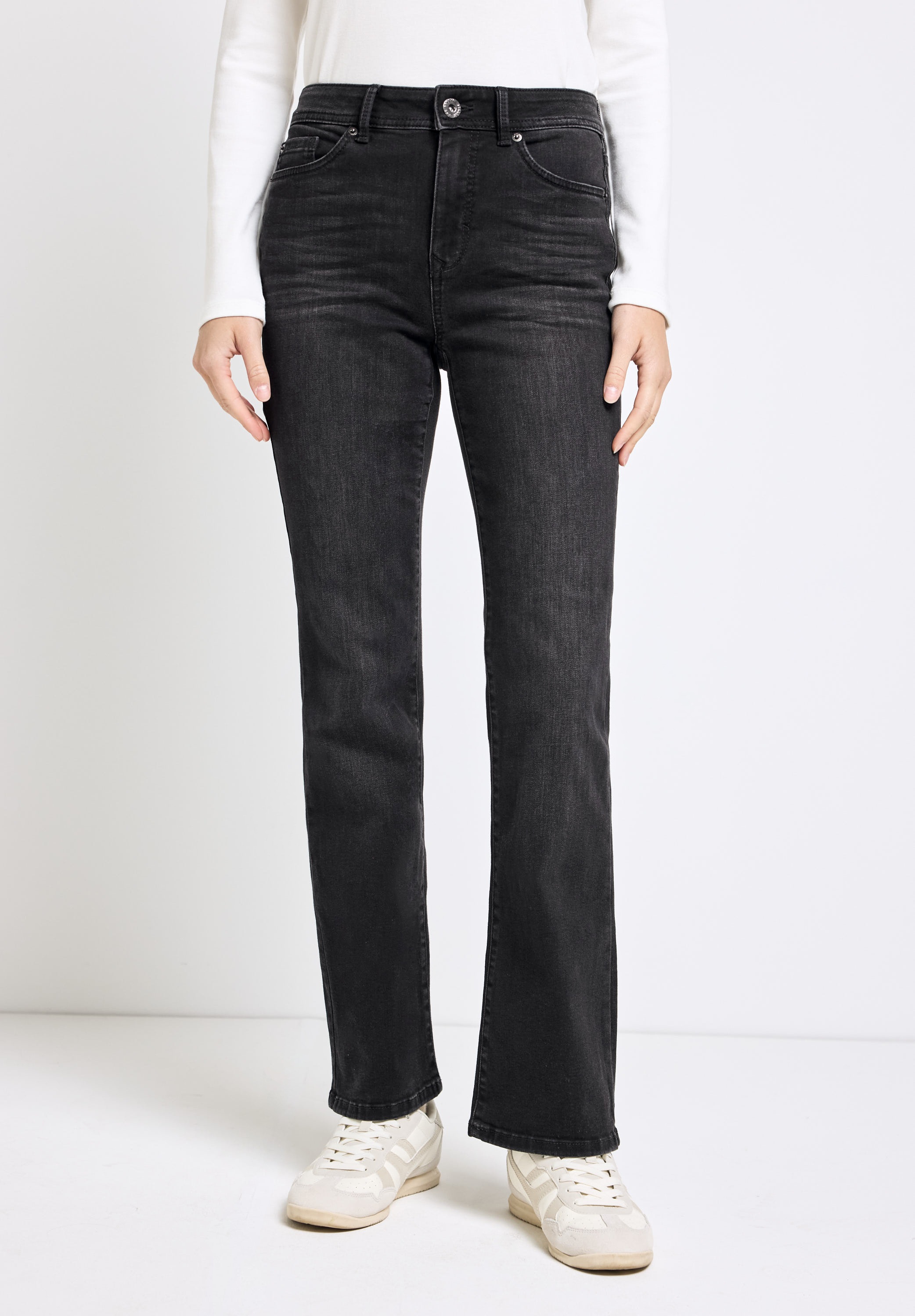 STREET ONE STUDIO Bootcut-Jeans aus Baumwolle mit Stretchanteil günstig online kaufen