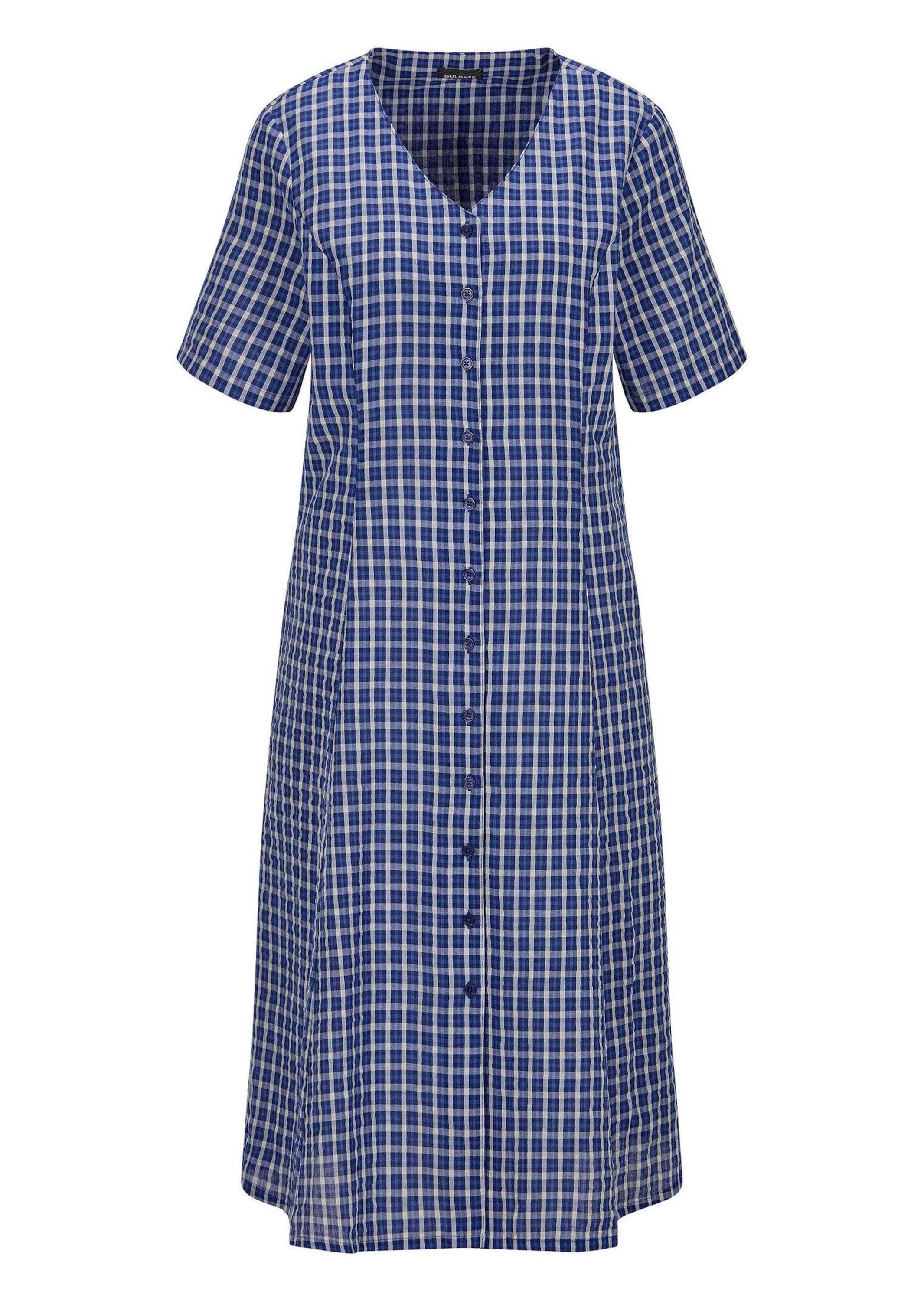 GOLDNER Sommerkleid "Kurzgröße Baumwollkleid mit Karo-Muster" Seitennahttas günstig online kaufen
