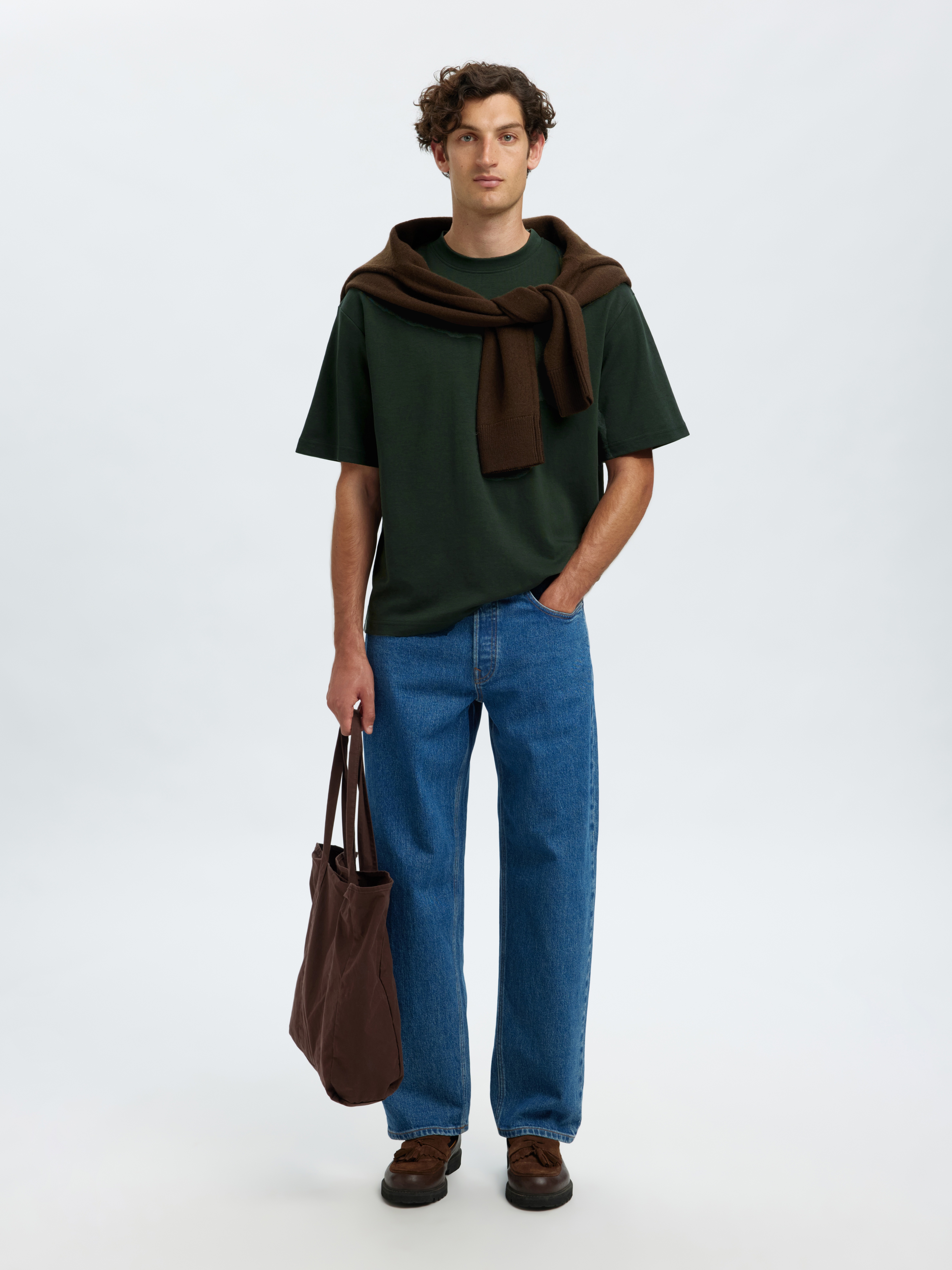 Thumbnail - SELECTED HOMME Rundhalsshirt "SLHLOOSEOSCAR SS O-NECK TEE NOOS"