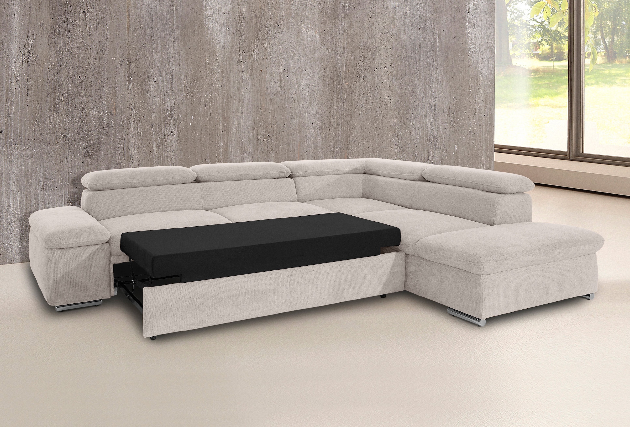sit&more Ecksofa »Alcatraz L-Form«, wahlweise mit Bettfunktion