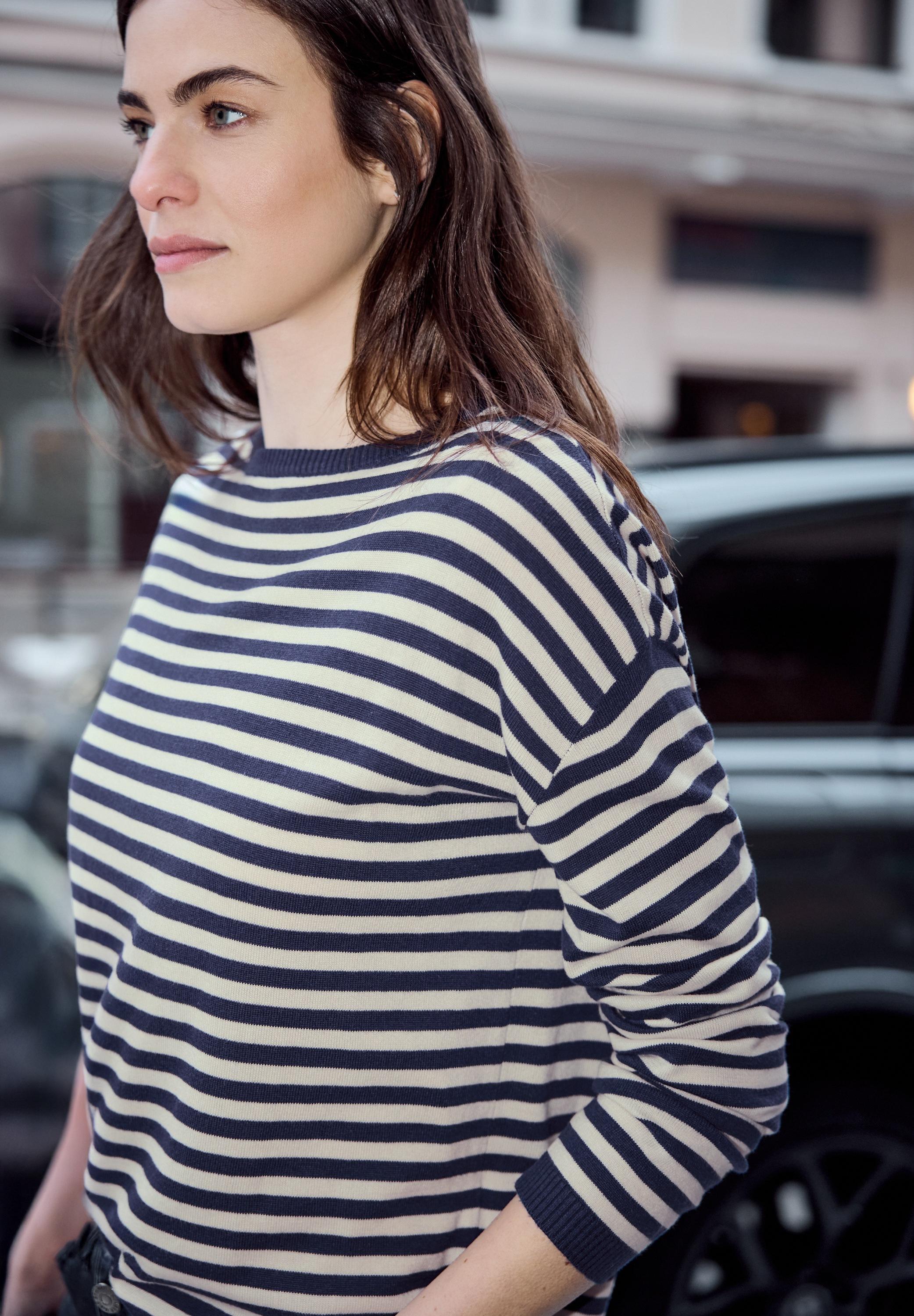 STREET ONE STUDIO Streifenpullover mit U-Boot-Ausschnitt günstig online kaufen