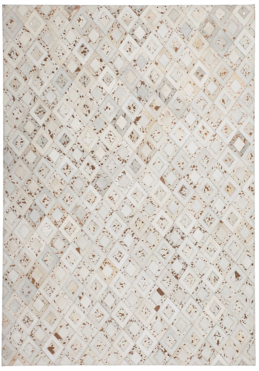 Kayoom Teppich »Spark 110« rechteckig 8 mm Höhe 100% Leder, metallische Effekte, handgenähtes Unikat