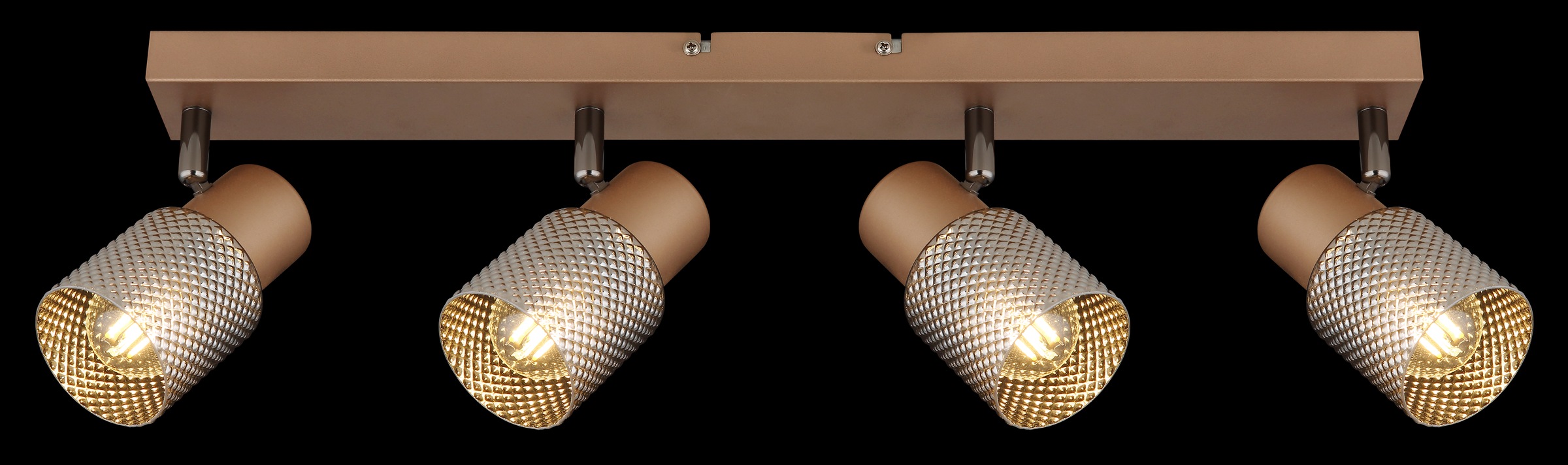GLOBO LIGHTING Deckenstrahler »SATELLA«, Leuchtmittel E14 | ohne Leuchtmittel, Deckenspot/kaffeefarben/Glaskupferfarb./Kristalleffekt/Flur/Wohnzimmer