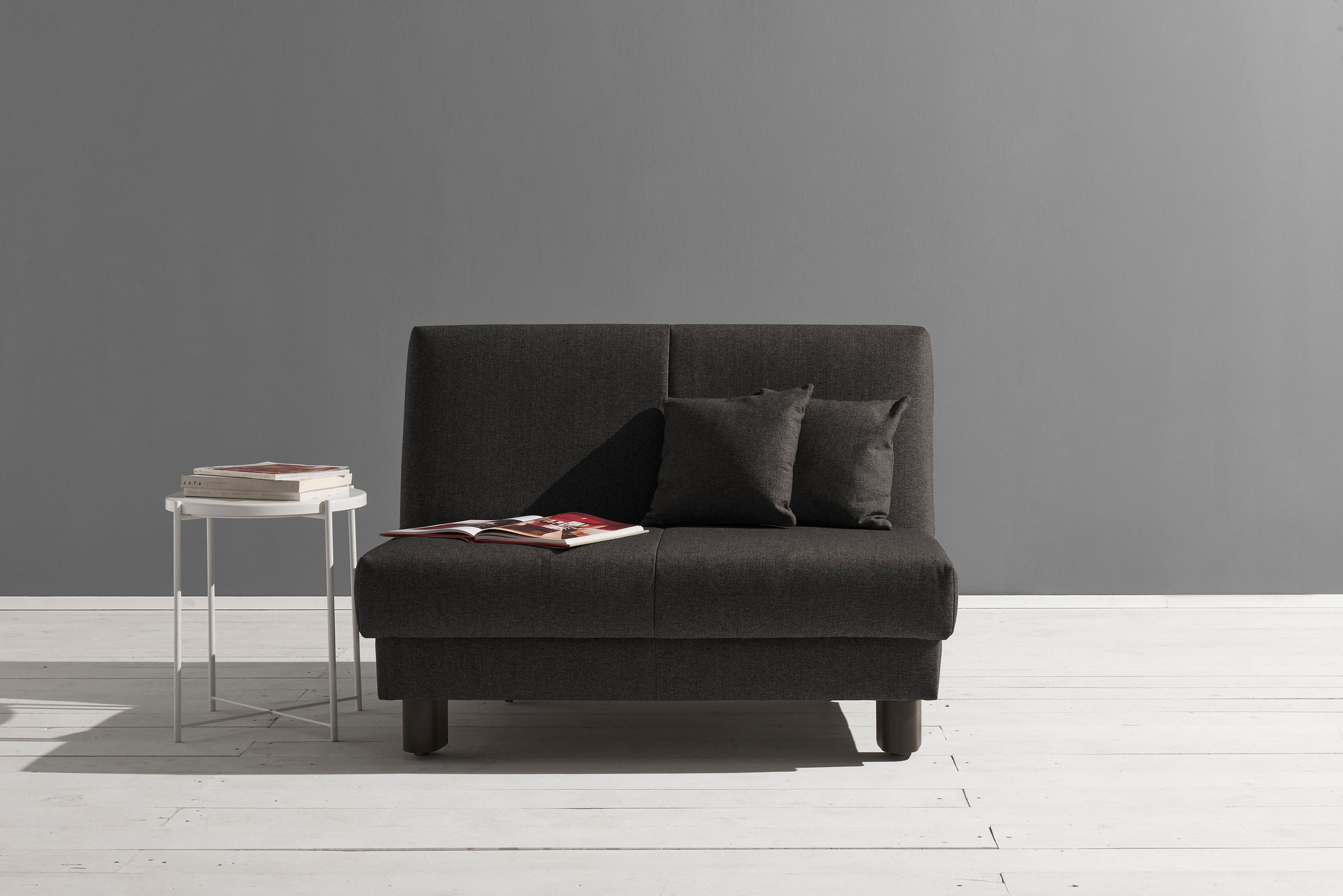 ell + ell Schlafsofa »Enny«, Liegefläche Breite 120 oder 140 cm, Liegehöhe 40 cm, Füße schwarz