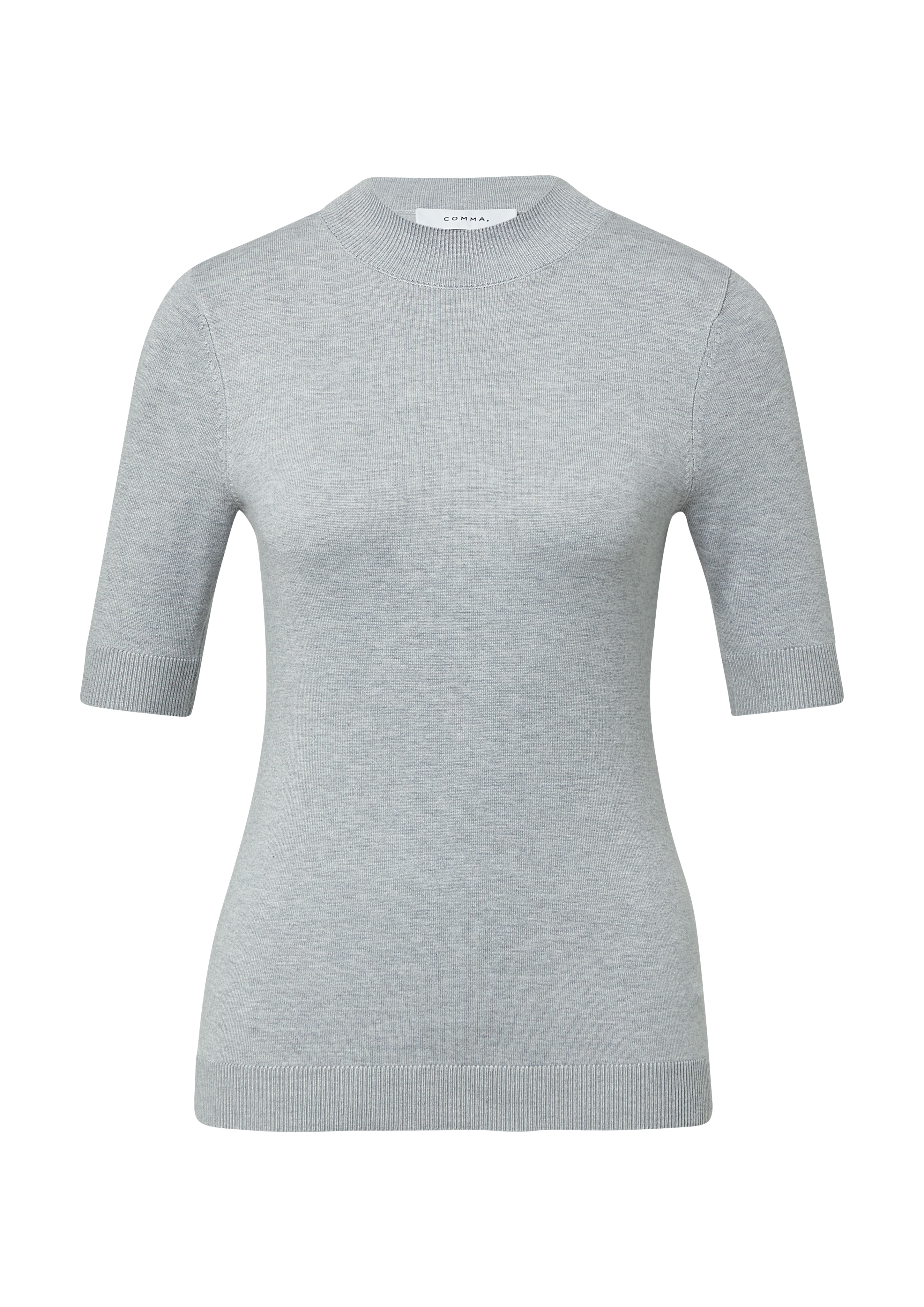 Thumbnail - Comma Strickpullover halbarm, mit Stehkragen