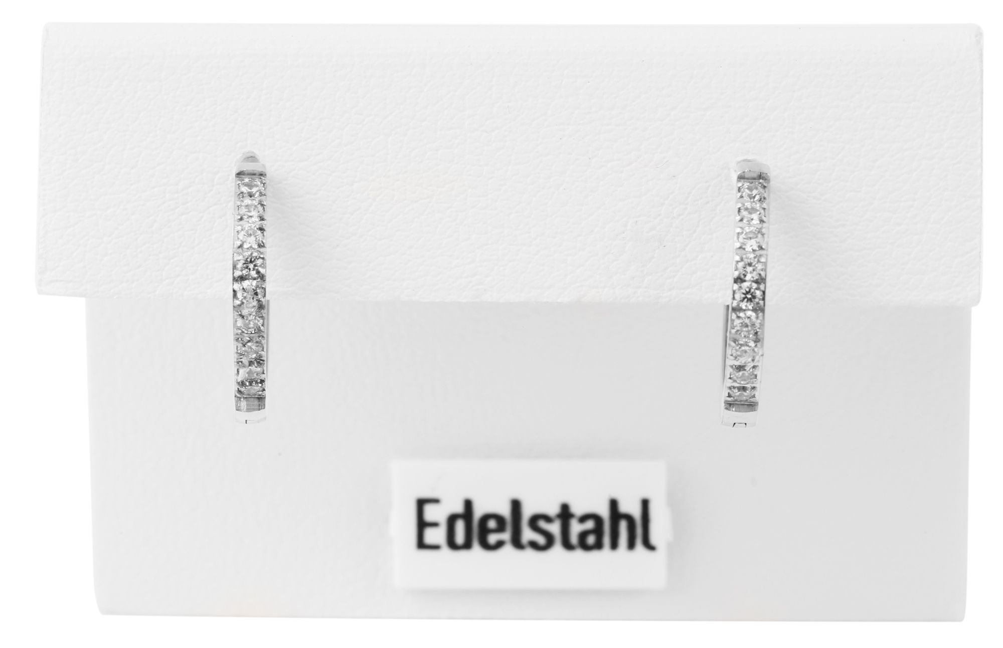 Adelia´s Klappcreolen »Damen Ohrringe – Klappcreole aus Edelstahl mit Strass Steinchen« Geschenkidee: zeitlos und vielseitig