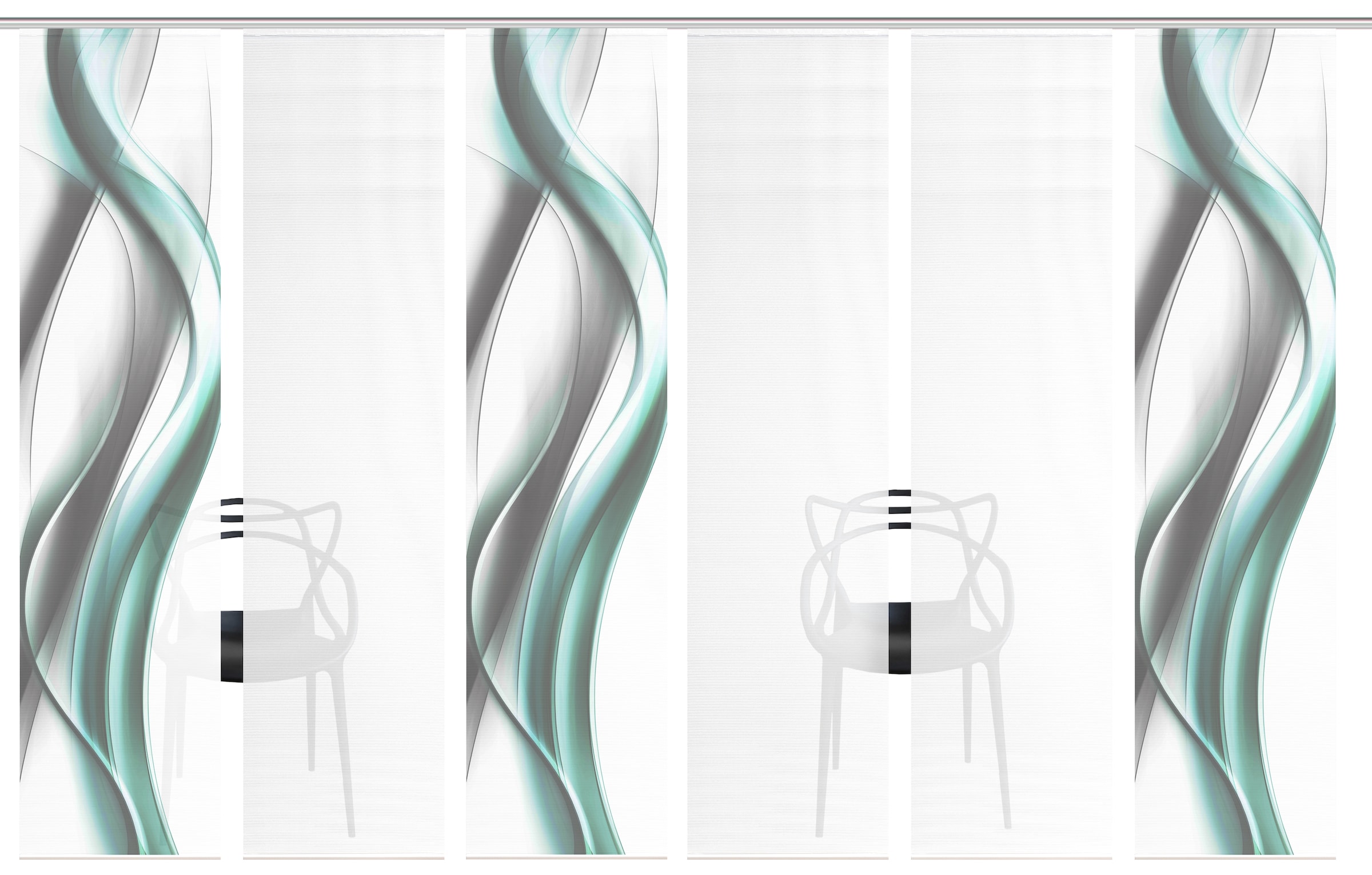 Vision S Schiebegardine »CARA« Paneelwagen 6 Stk. tlg. Schiebevorhang,Bambusoptik,Digitaldruck,SET