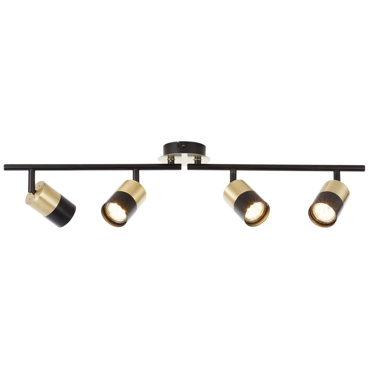 Brilliant Deckenstrahler »Maribel« GU10 1 Stk. Spotrohr 4flg messing gebürstet/schwarz