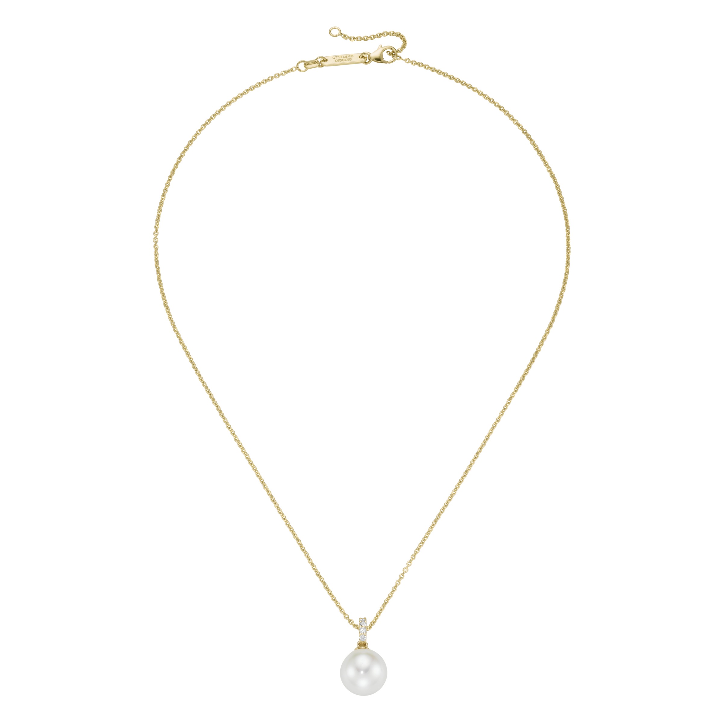 GIORGIO MARTELLO MILANO Kette mit Anhänger »mit Anhänger, Zirkonia, Muschelkern Perle, vergoldet Silber 925«