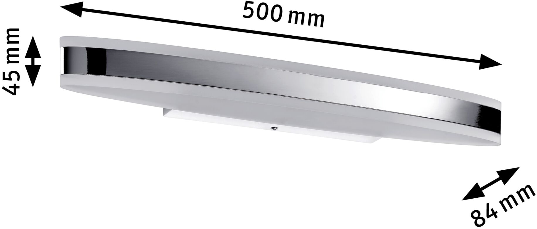 Paulmann Spiegelleuchte »Kuma 500mm IP44 9W Weiß, Badezimmerleuchte flammig-flammig, Metall, Acryl«, BAUR kaufen Chrom, 1 