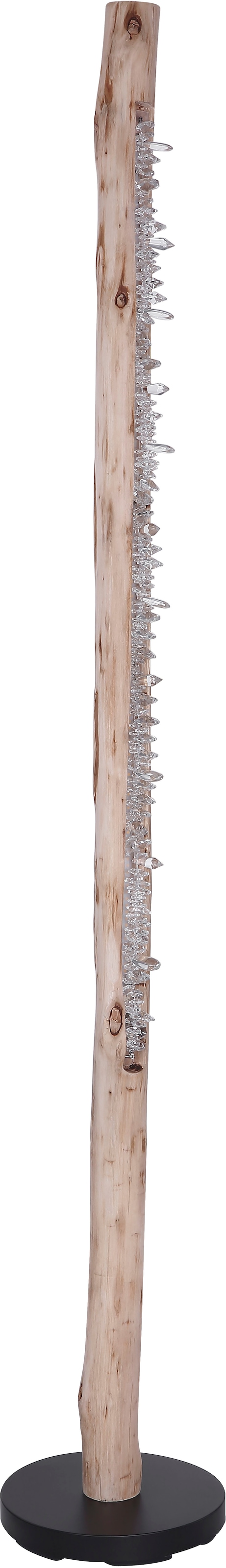 GLOBO LIGHTING Stehlampe »FELICITAS« LED-Modul 1 Stk. Warmweiß Stehleuchte Schwarz/Holz, Acryl kristall, dimmbar, LED 20W