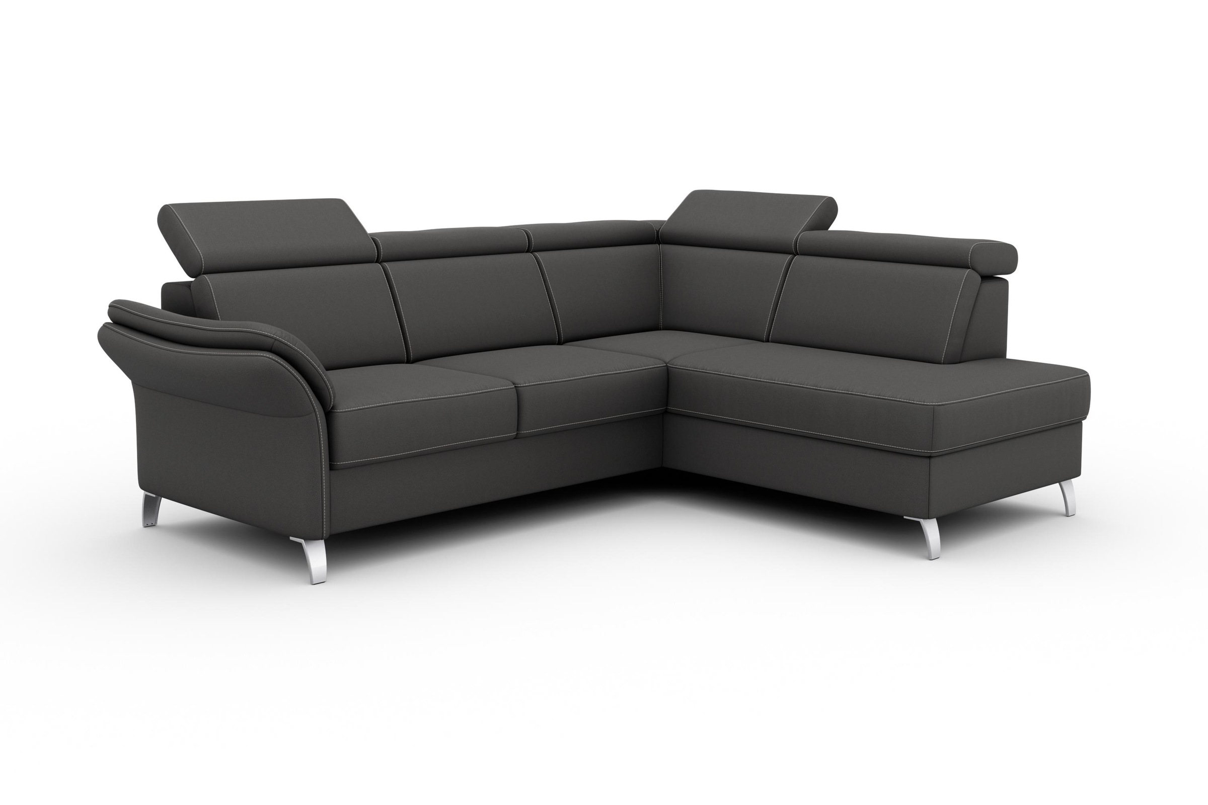 sit&more Ecksofa »Vincenzo L-Form«, inklusive Kopfteilverstellung, wahlweise mit Bettfunktion, Bettkasten