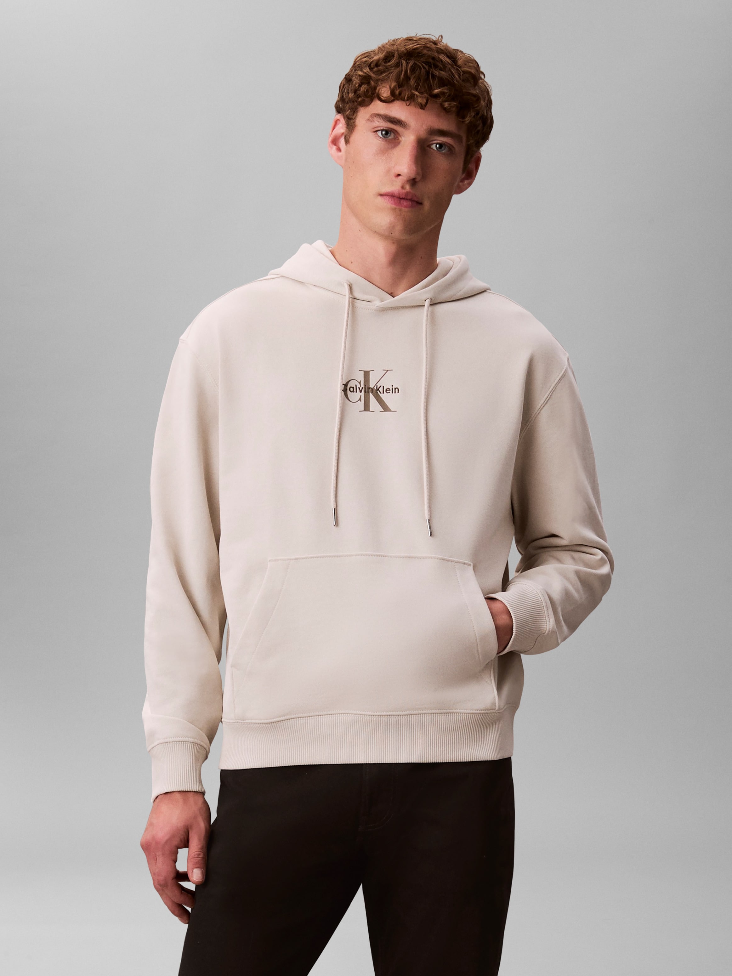 Calvin Klein Jeans Sweatshirt "LS EU 350TERRY MICRO MONOLOGO HO", Kapuze, r günstig online kaufen