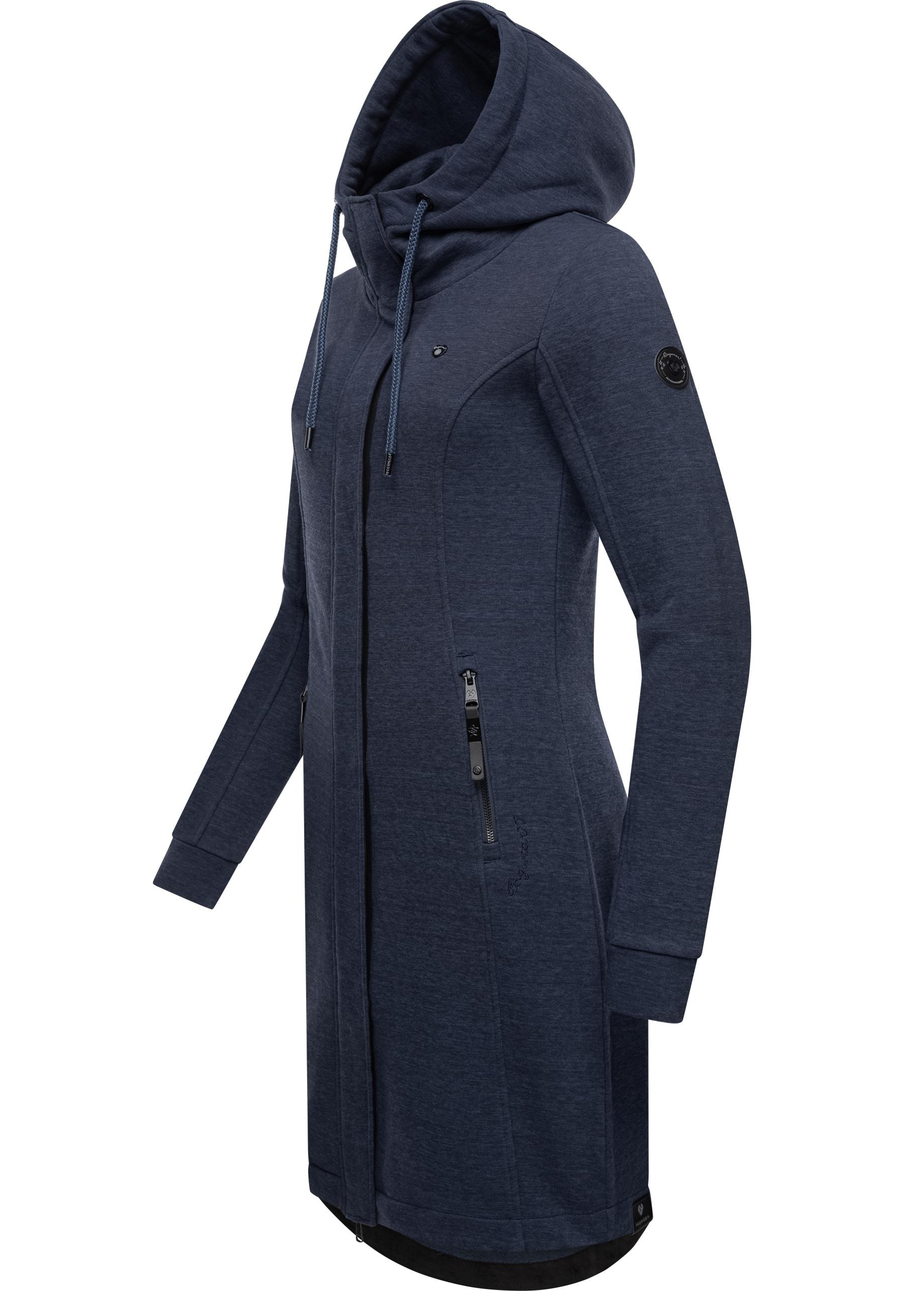Ragwear Kurzmantel »Letti Long«, Übergangsjacke aus Fleece mit Kapuze