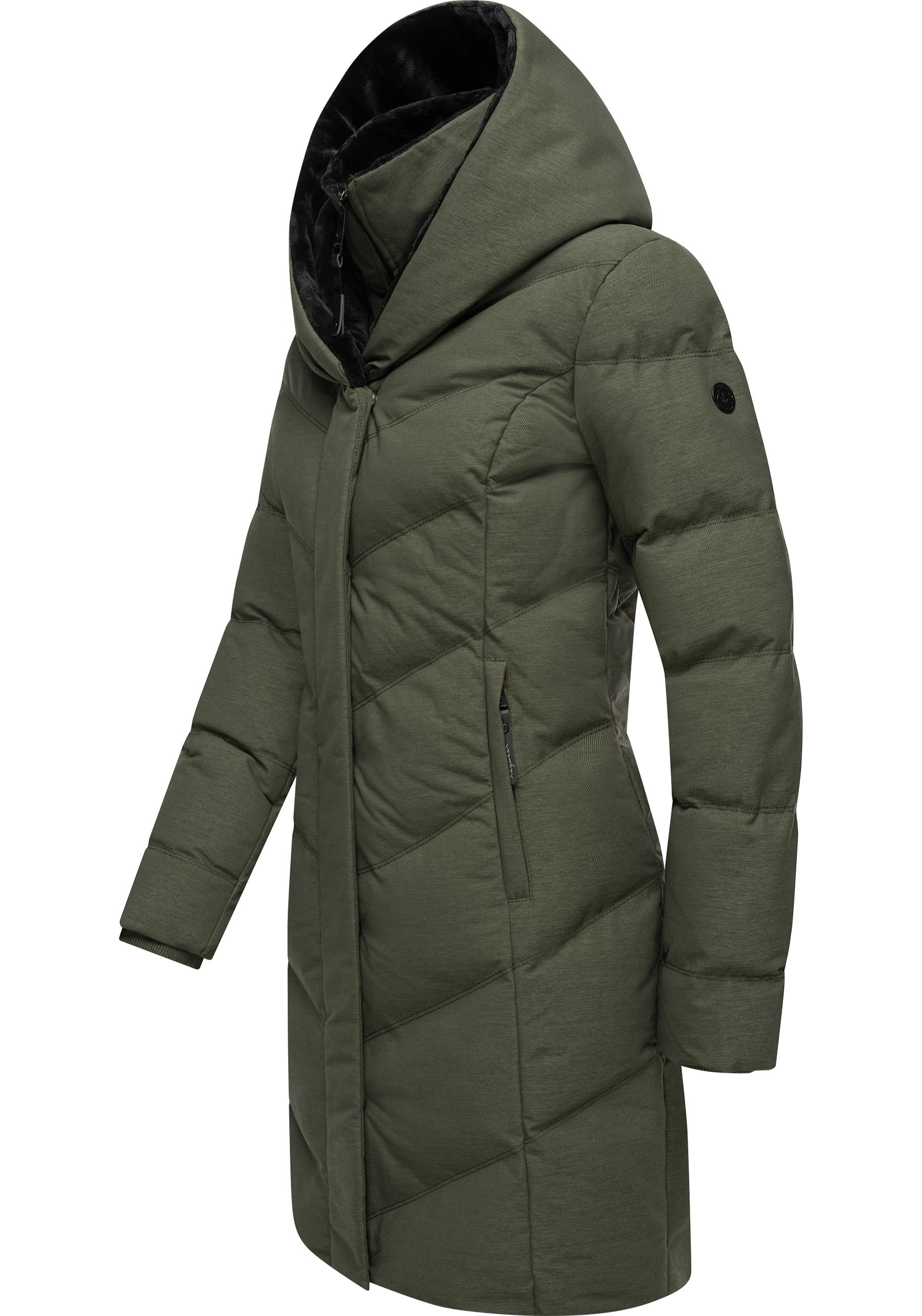 Ragwear Steppmantel "Natalka Cosy" Damen Wintermantel mit flauschigem Kunst günstig online kaufen