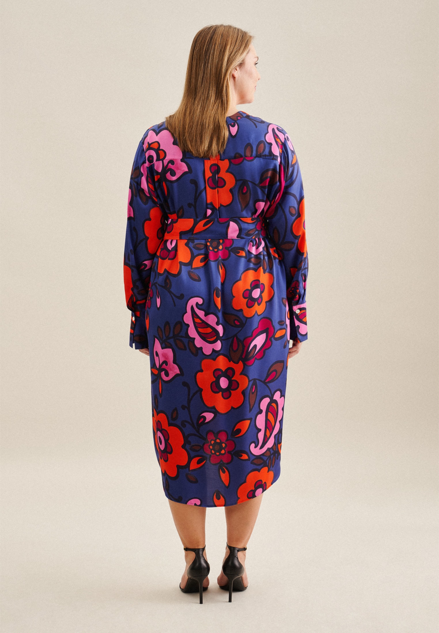 seidensticker Sommerkleid, Langarm Kragen Druck