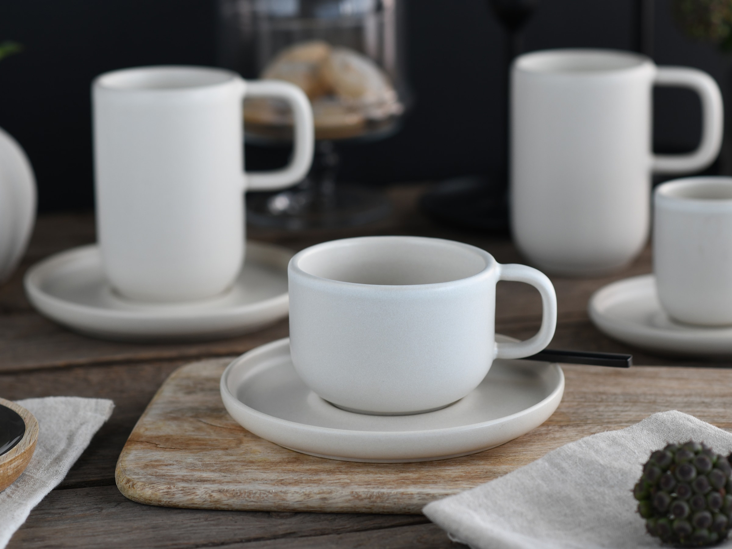 CreaTable Tasse »Uno, Kaffeetassen, Set 12-tlg.« hochwertiges Steinzeug, seidenmatte Spezialglasur