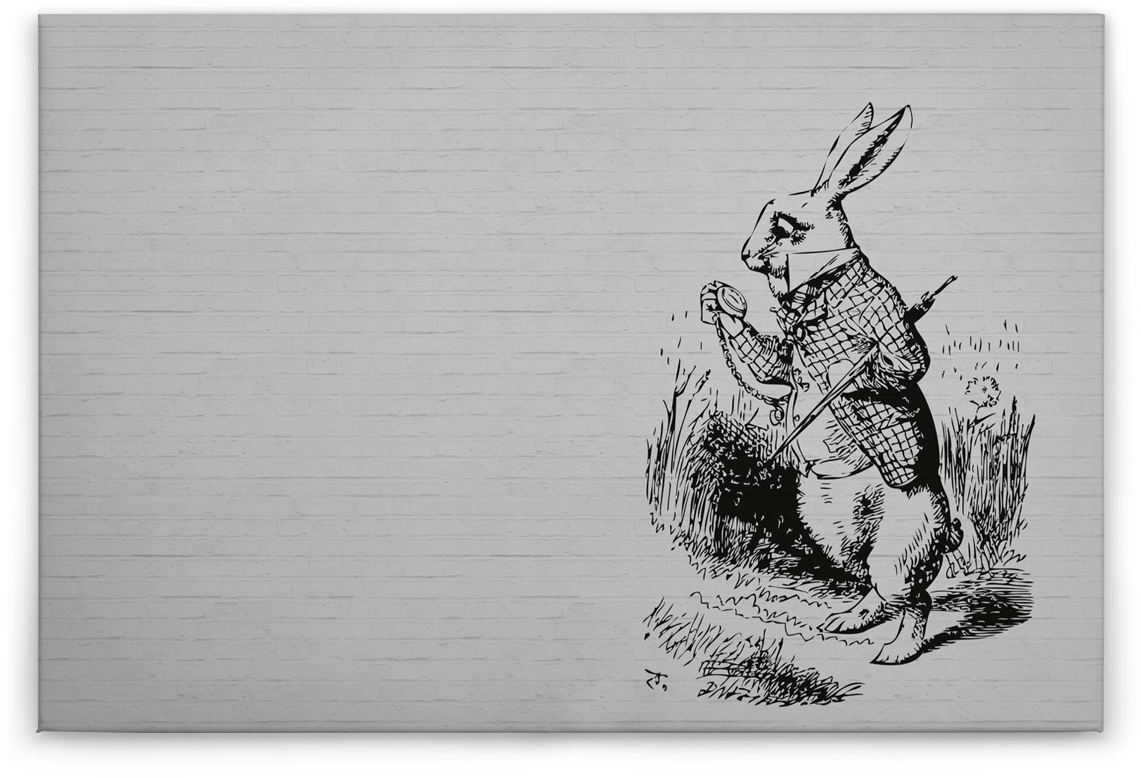 Leinwandbild »bunny«, Tiere, (1 St.), Schwarz-Weiß Zeichnung Hase Keilrahmen Bild