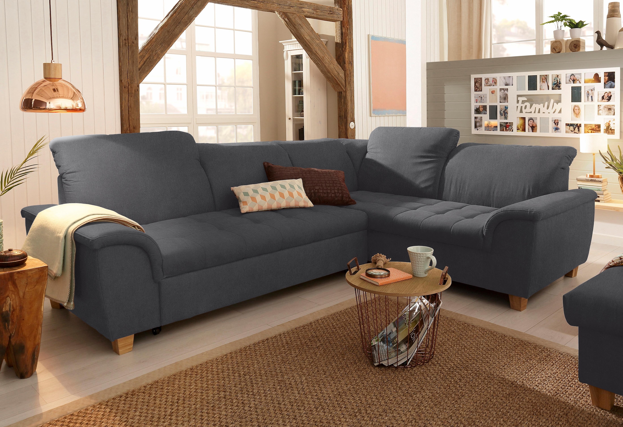 Home affaire Ecksofa "Lyla fester Sitzkomfort, bequeme Armlehnen, Breite 27 günstig online kaufen