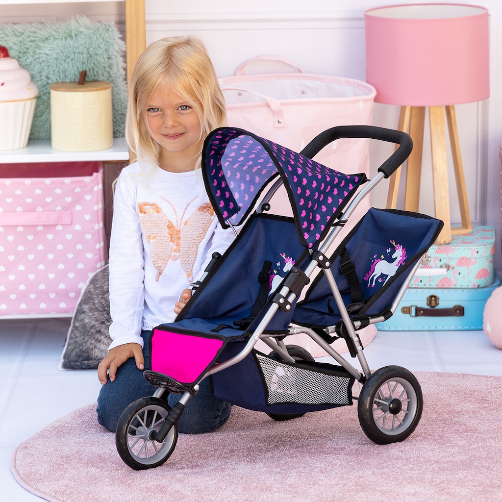 Bayer Puppen-Zwillingsbuggy »Jogger, blau«