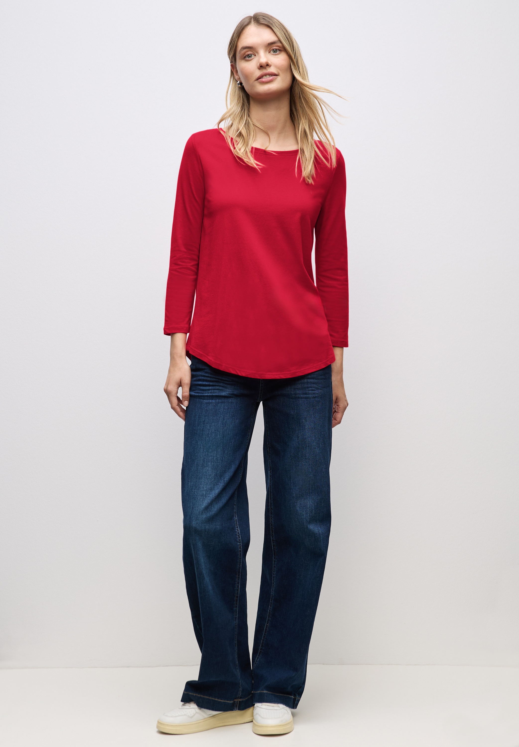 STREET ONE Langarmshirt in Unifarbe