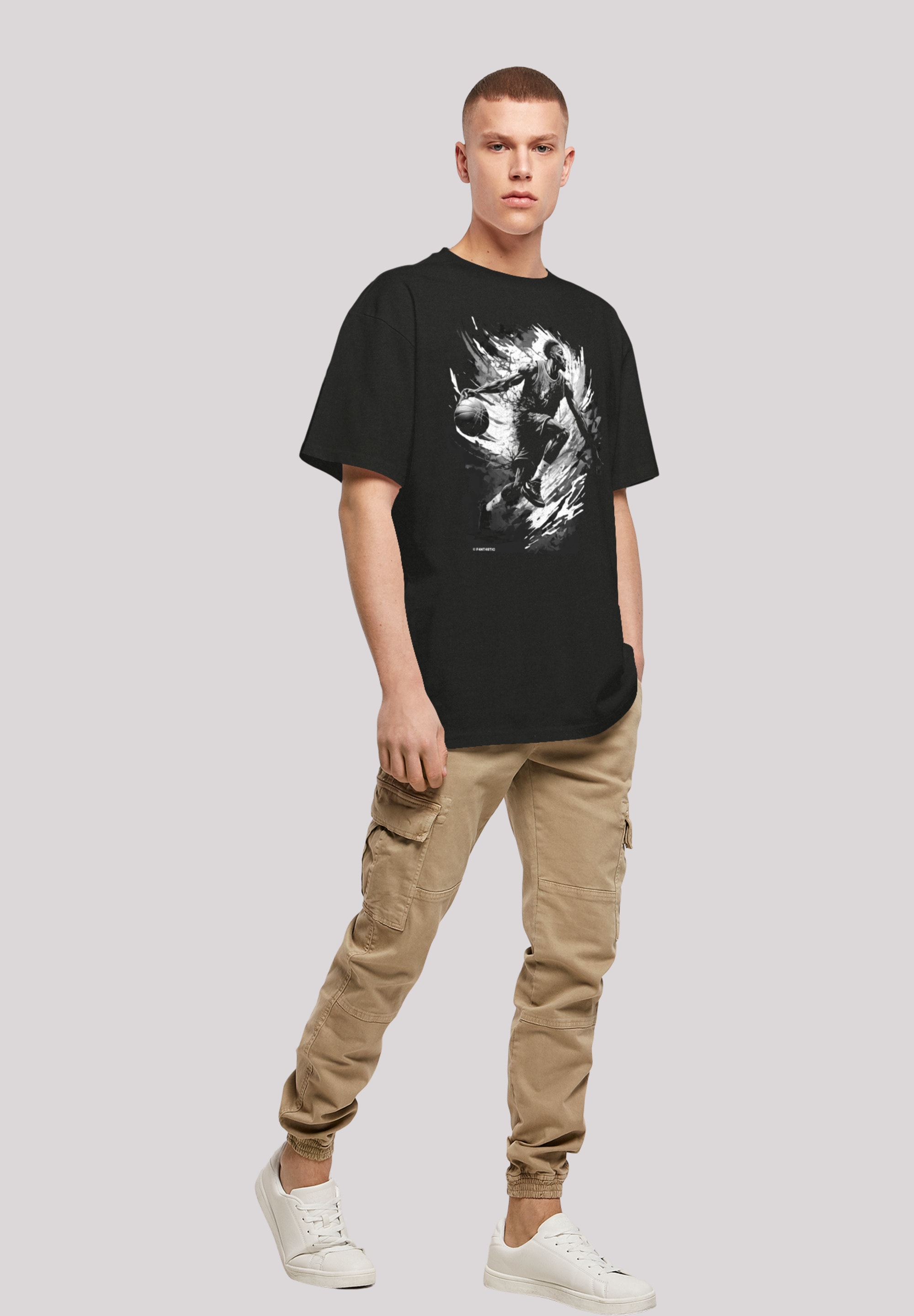 F4NT4STIC T-Shirt »Basketball Splash Sport OVERSIZE TEE«, Print