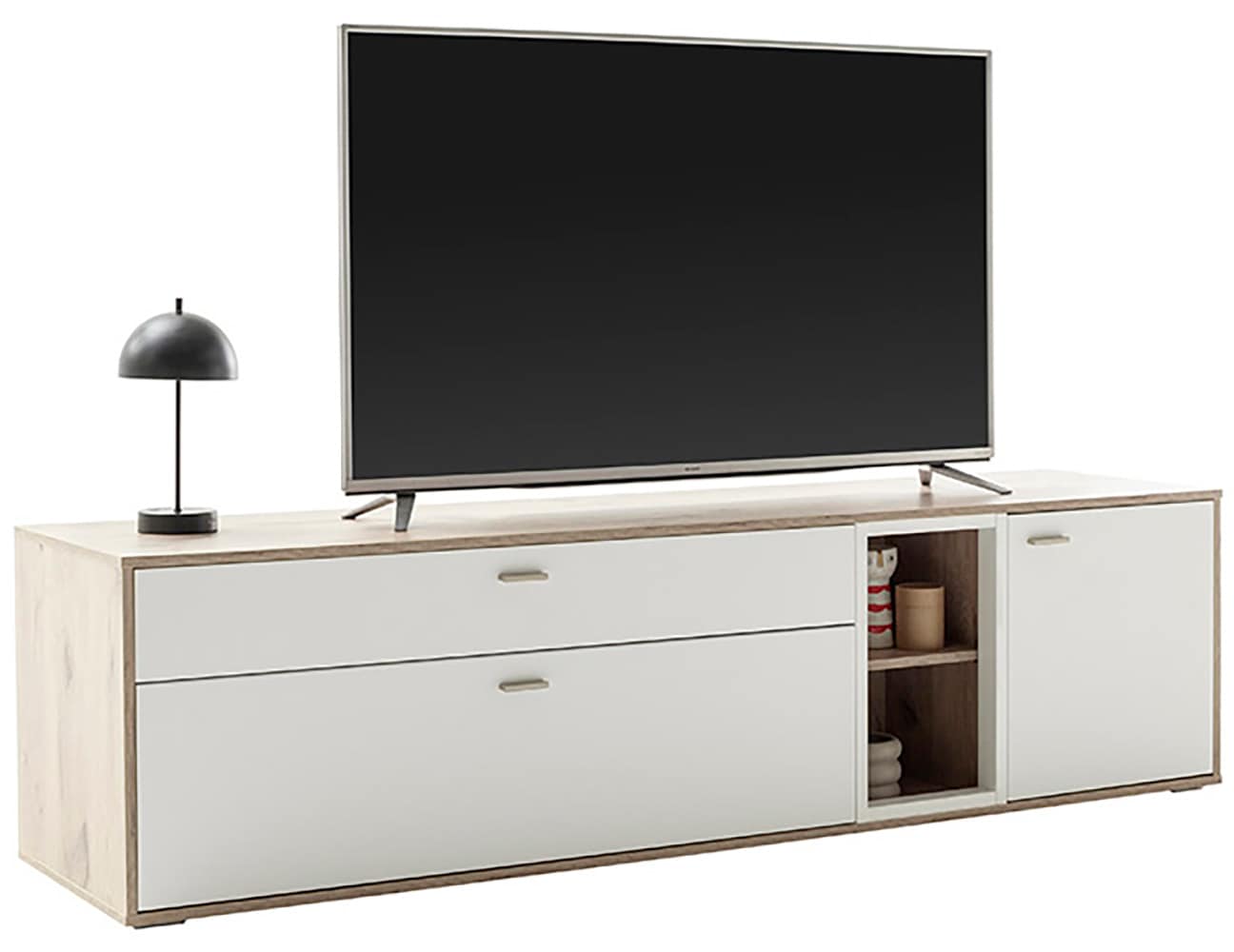 MCA furniture Lowboard »SANTERNO«, mit 1 Tür, 2 Schubkästen, offene Fächer, Fernseher bis 80 Zoll