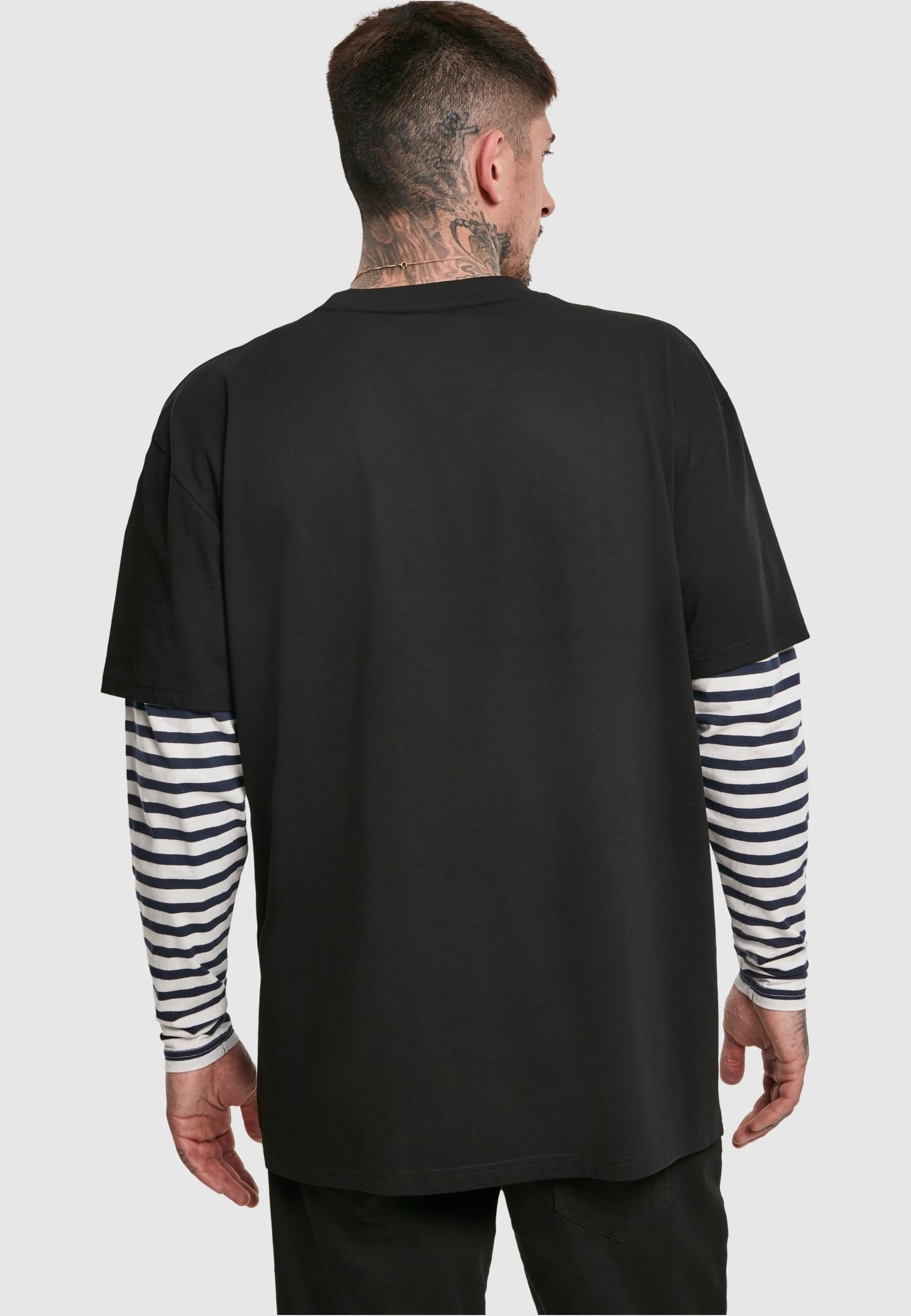 URBAN CLASSICS Longsleeve »Urban Classics Herren Oversized Double Layer Striped LS Tee«, (1 tlg.)