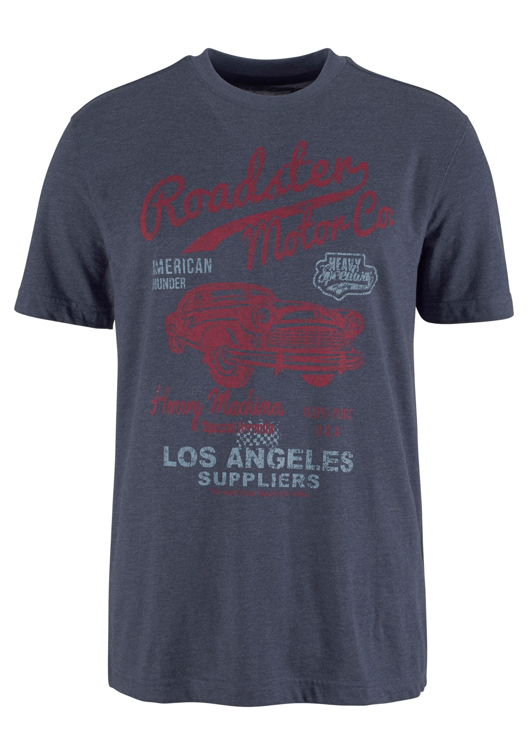 T-Shirt ARIZONA, Herren, Gr. 4XL (68/70), blau (blau, meliert), Single Jersey, Obermaterial: 60% Baumwolle, 40% Polyester, meliert, normal, Rundhals, Shirts T-Shirt, Kurzarm, melierte Optik, Rundhals, aus Baumwollmischung 3