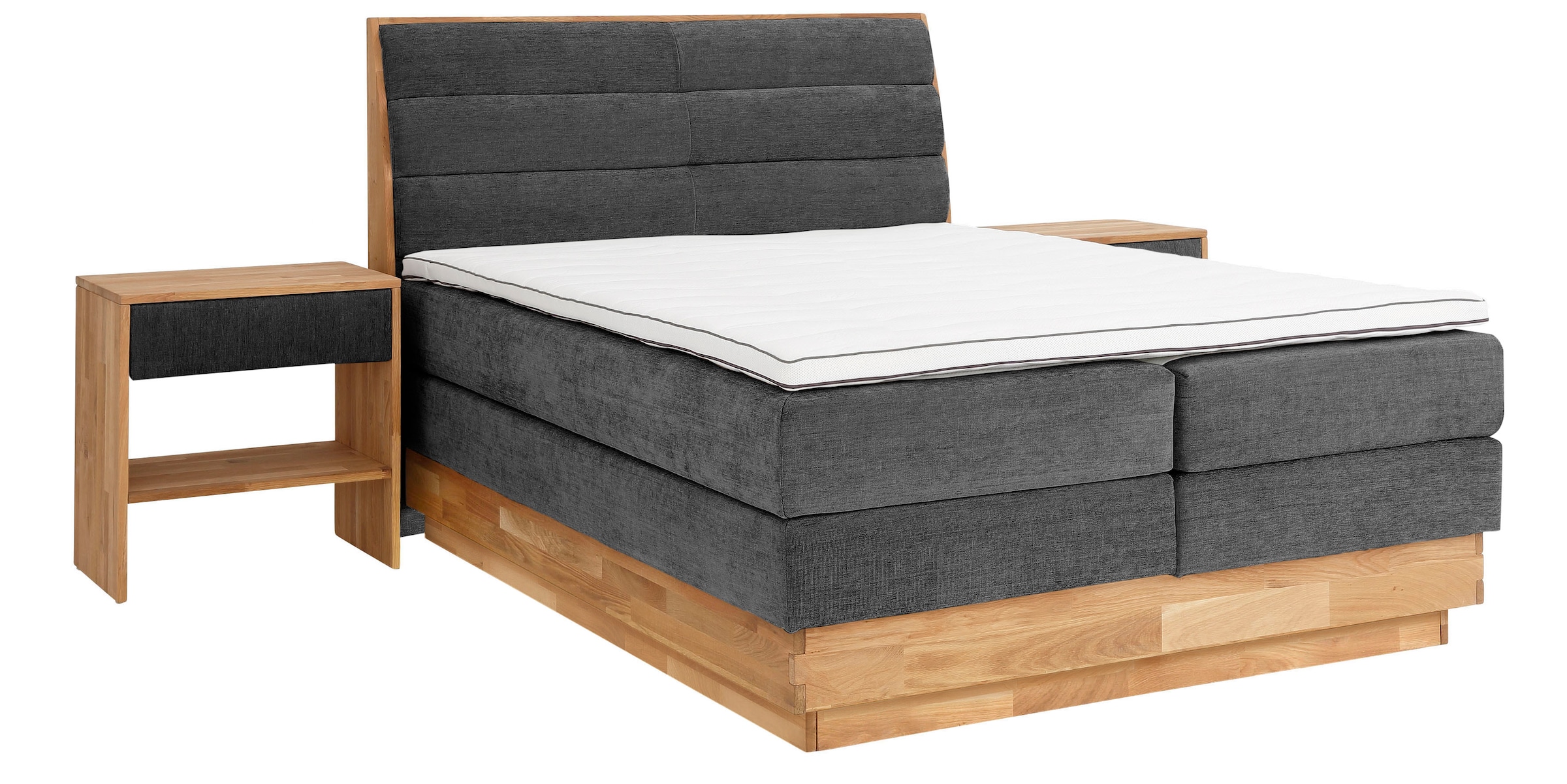 OTTO home Boxspringbett »Jenna« ohne LED-Beleuchtung, mit zertifizierten, recycelten Bezugsstoffen