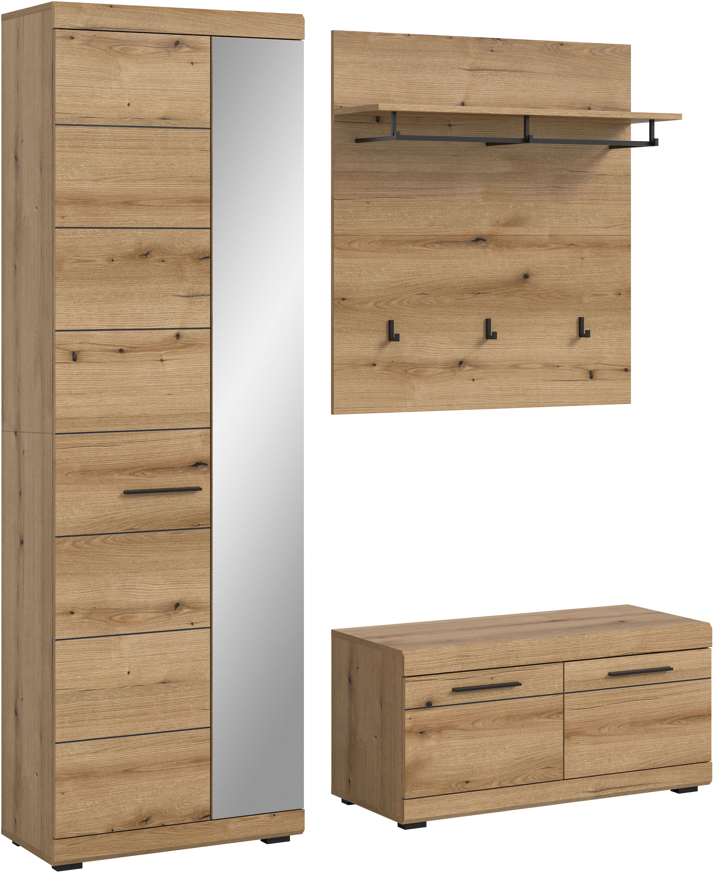 INOSIGN Garderoben-Set "Siena, Fronten mit hochwertiger Rillenfräsung, 3-te günstig online kaufen