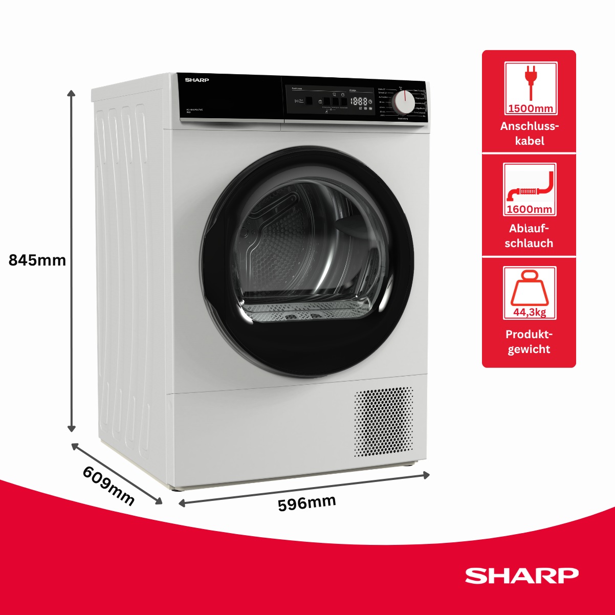 Sharp Wärmepumpentrockner »KD-NHA9G6TWE-DE« BubbleDrum für eine besonders schonende Wäschepflege