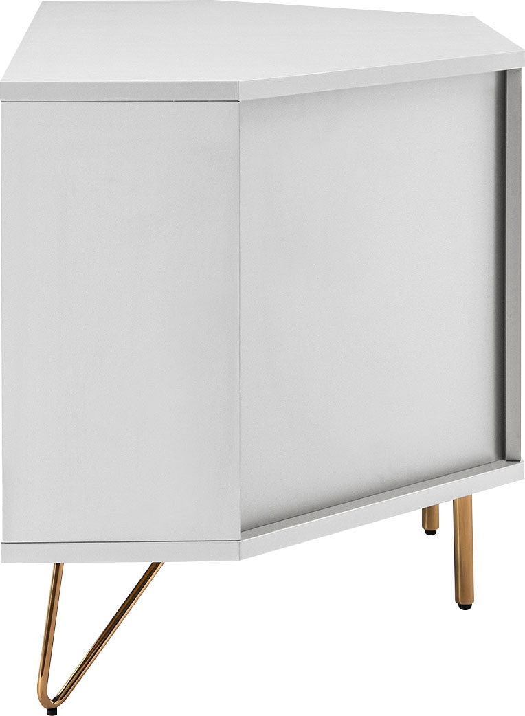 SalesFever TV-Board, Ecklösung, TV-Kommode matt lackiert, Push-to-open Funktion