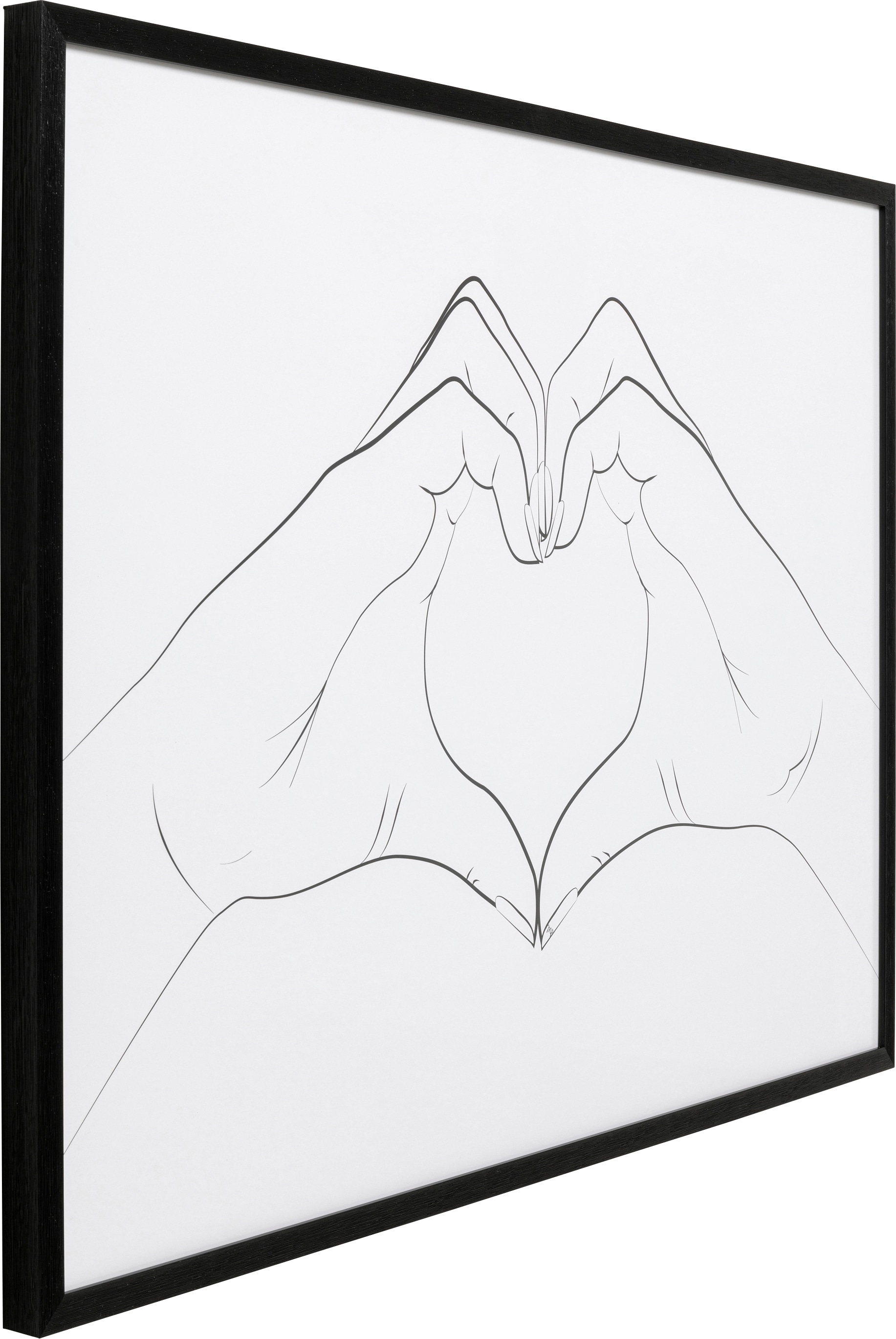 Kare Design Bild mit Rahmen »Gerahmtes Bild Heart Hands 103x73cm« 1, 