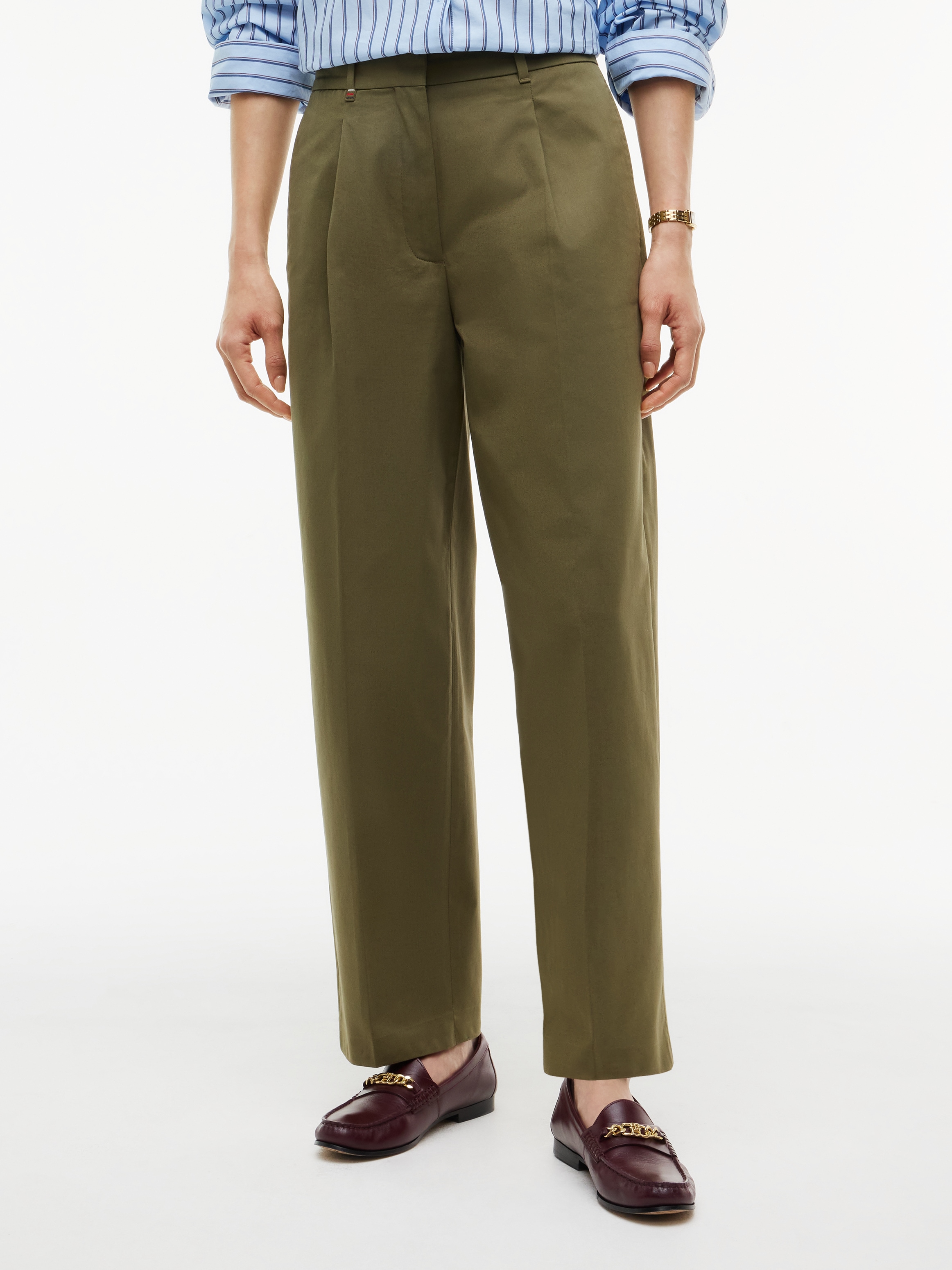 Tommy Hilfiger "COTTON BARREL PLEATED CHINO" Baumwollmix, Mid Rise, Tapered