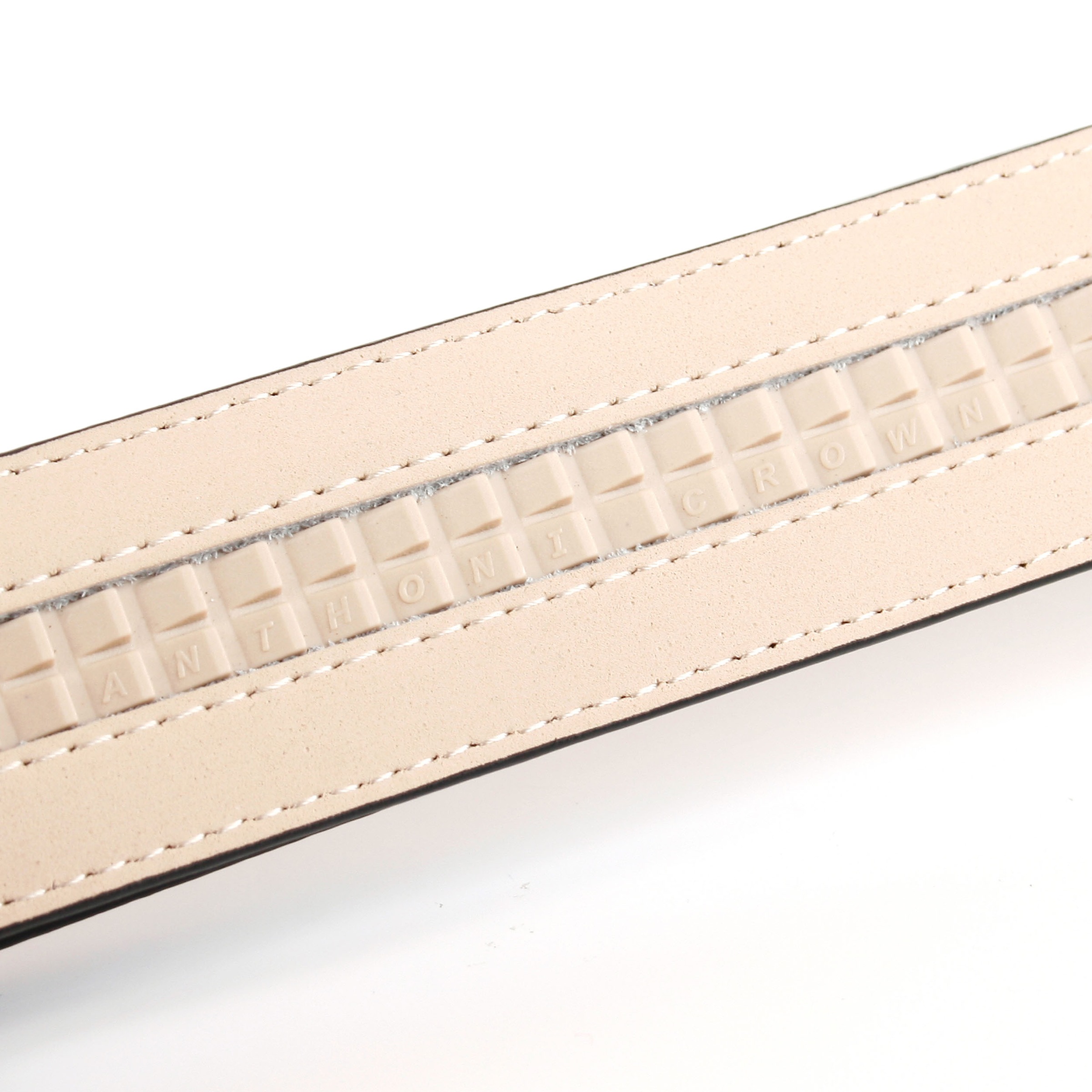 Anthoni Crown Ledergürtel mit dunkler Schließe und genarbter Oberfläche