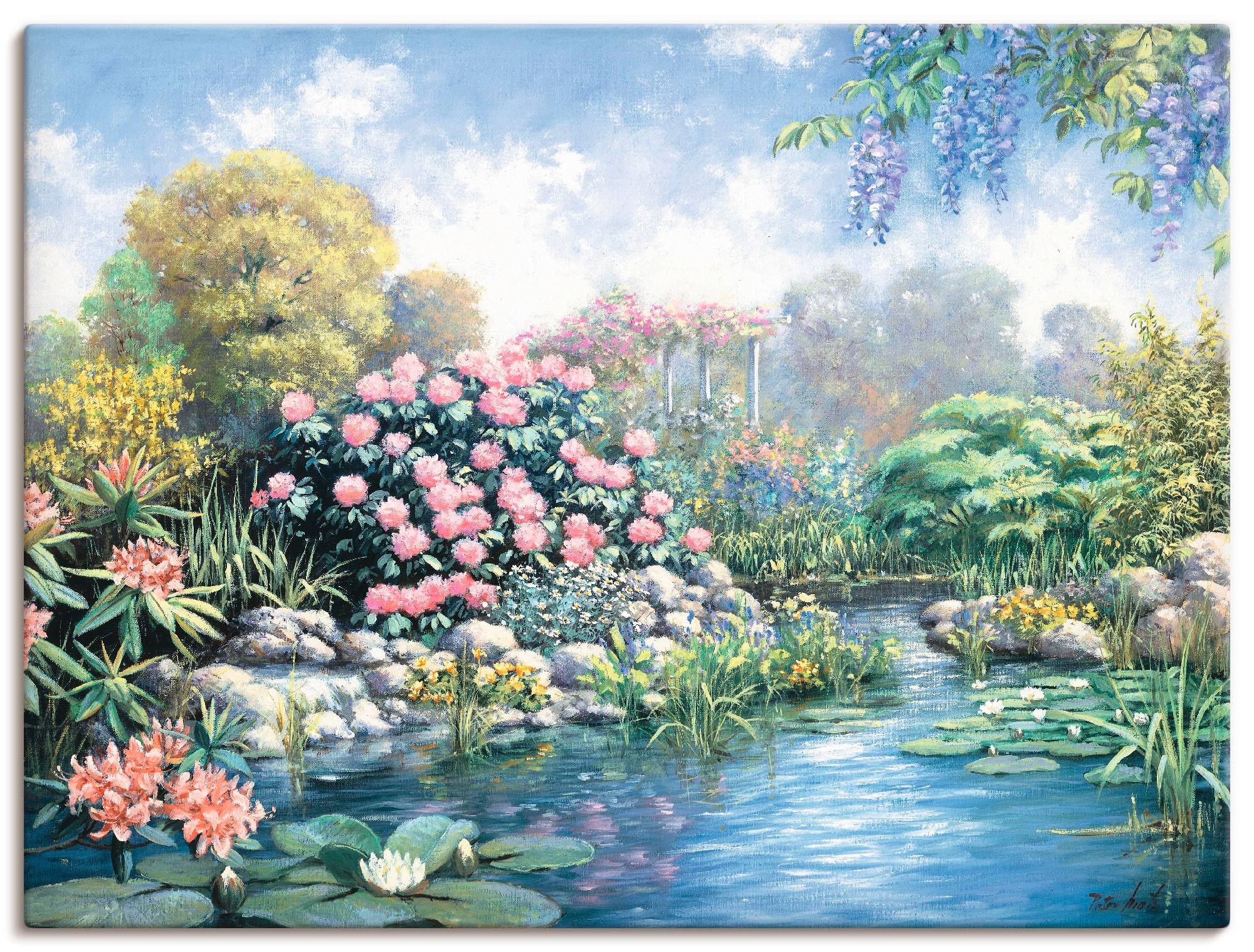 Poster Garten, als St.), (1 Größen Wandaufkleber oder versch. | Friday BAUR »Alpenrose«, Wandbild Artland in Black Leinwandbild,
